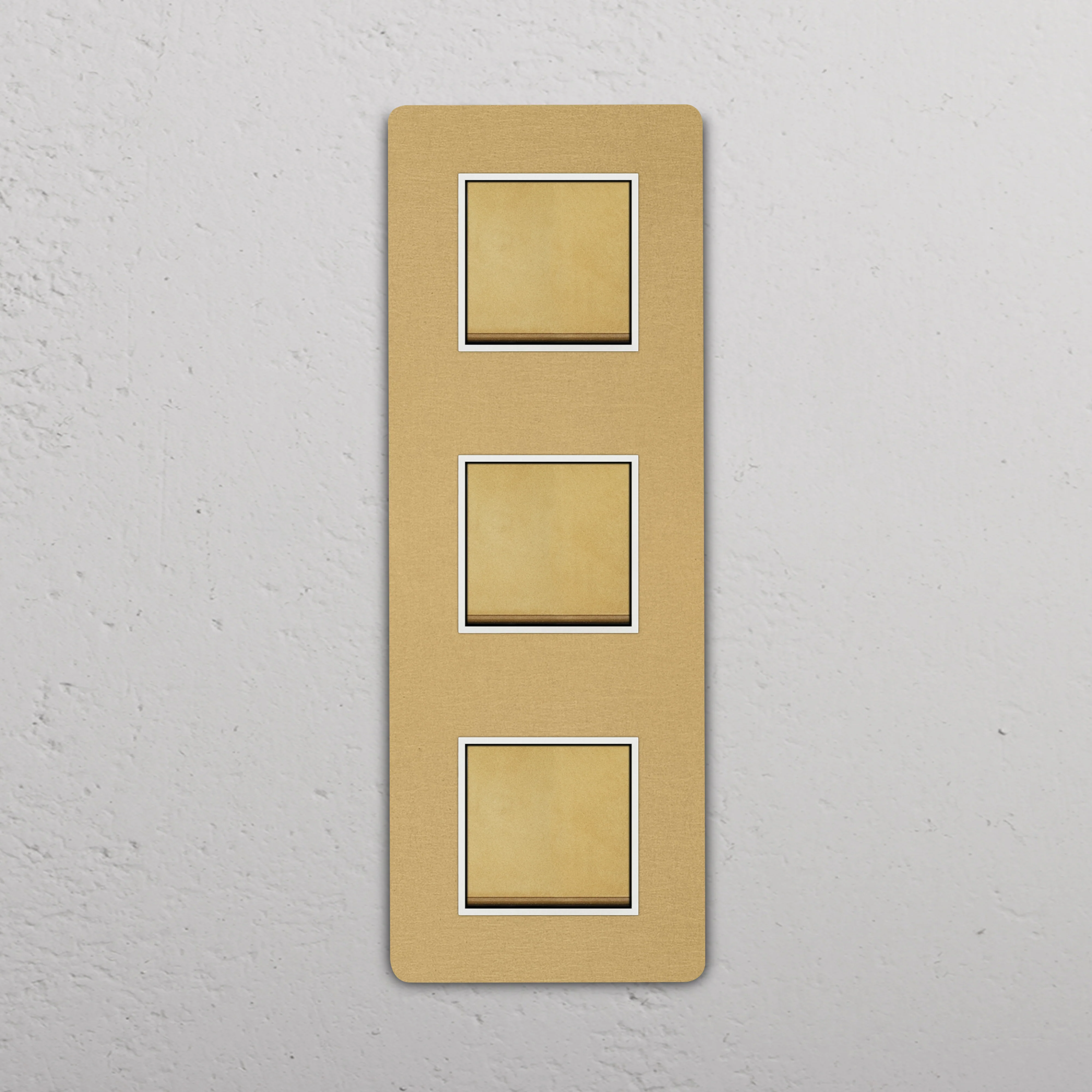 Grove Triple 3x Vertical Rocker Switch - Antique Brass | White - Image 2