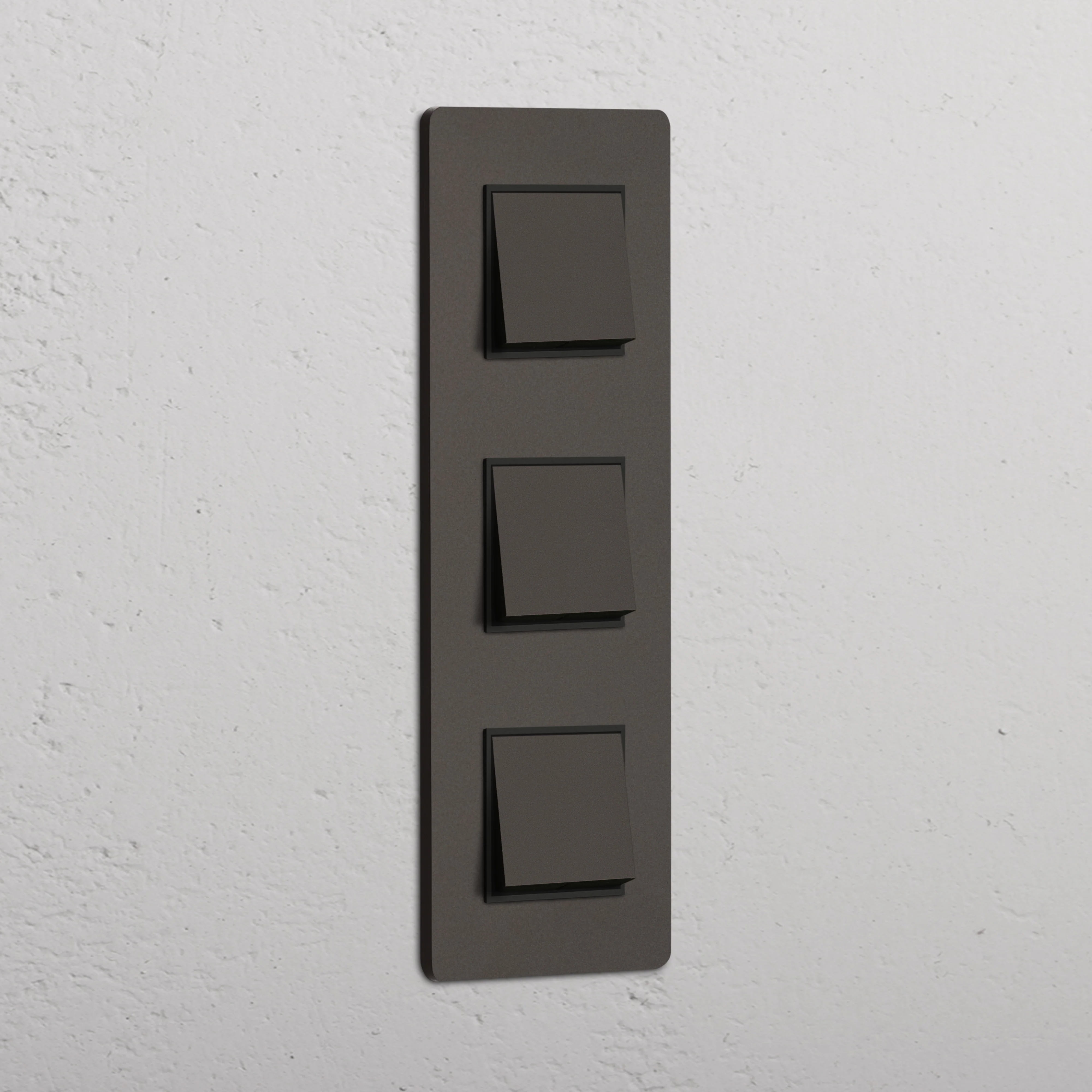 Grove Triple 3x Vertical Rocker Switch - Bronze | Black