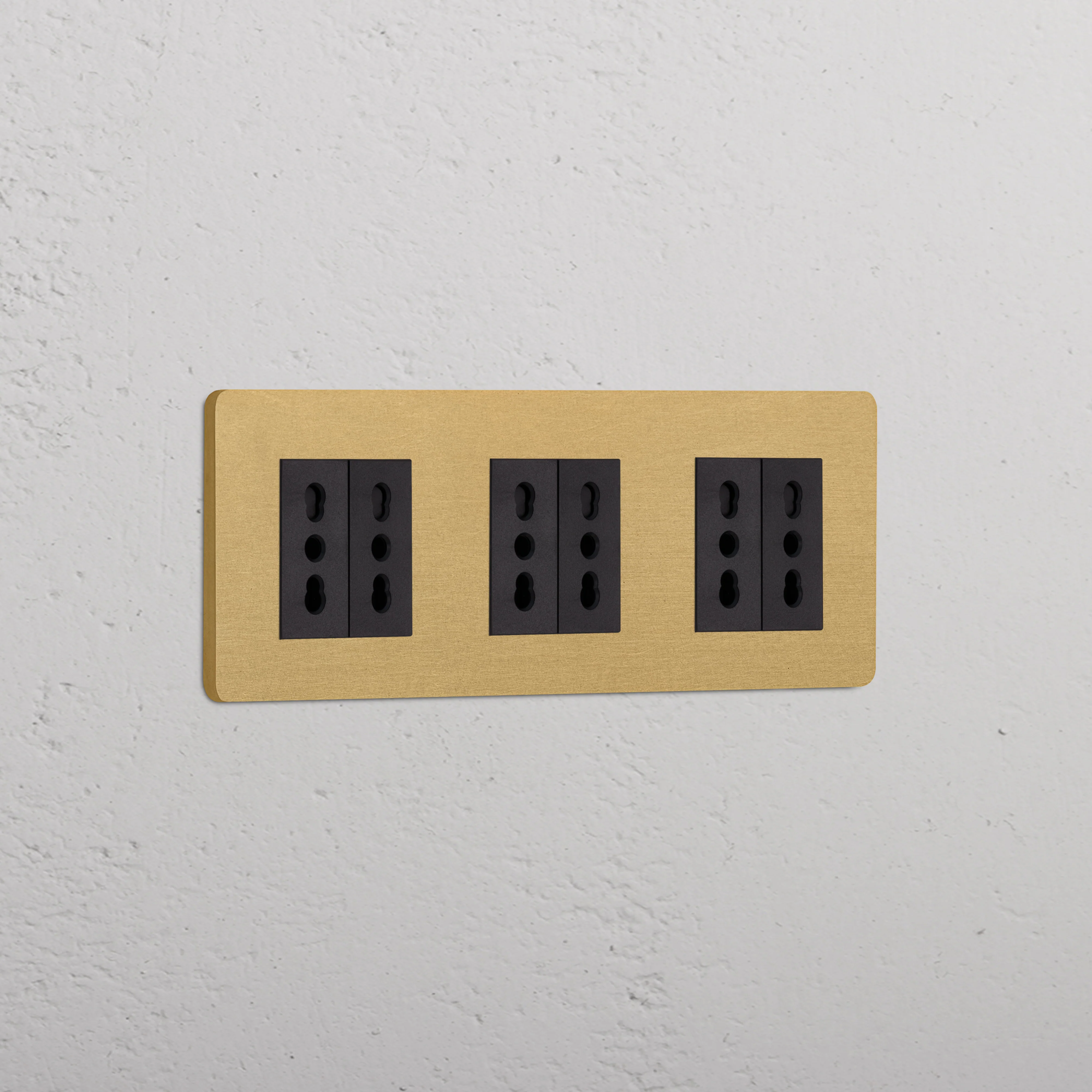 Grove Triple 6x Bipasso Socket - Antique Brass | Black