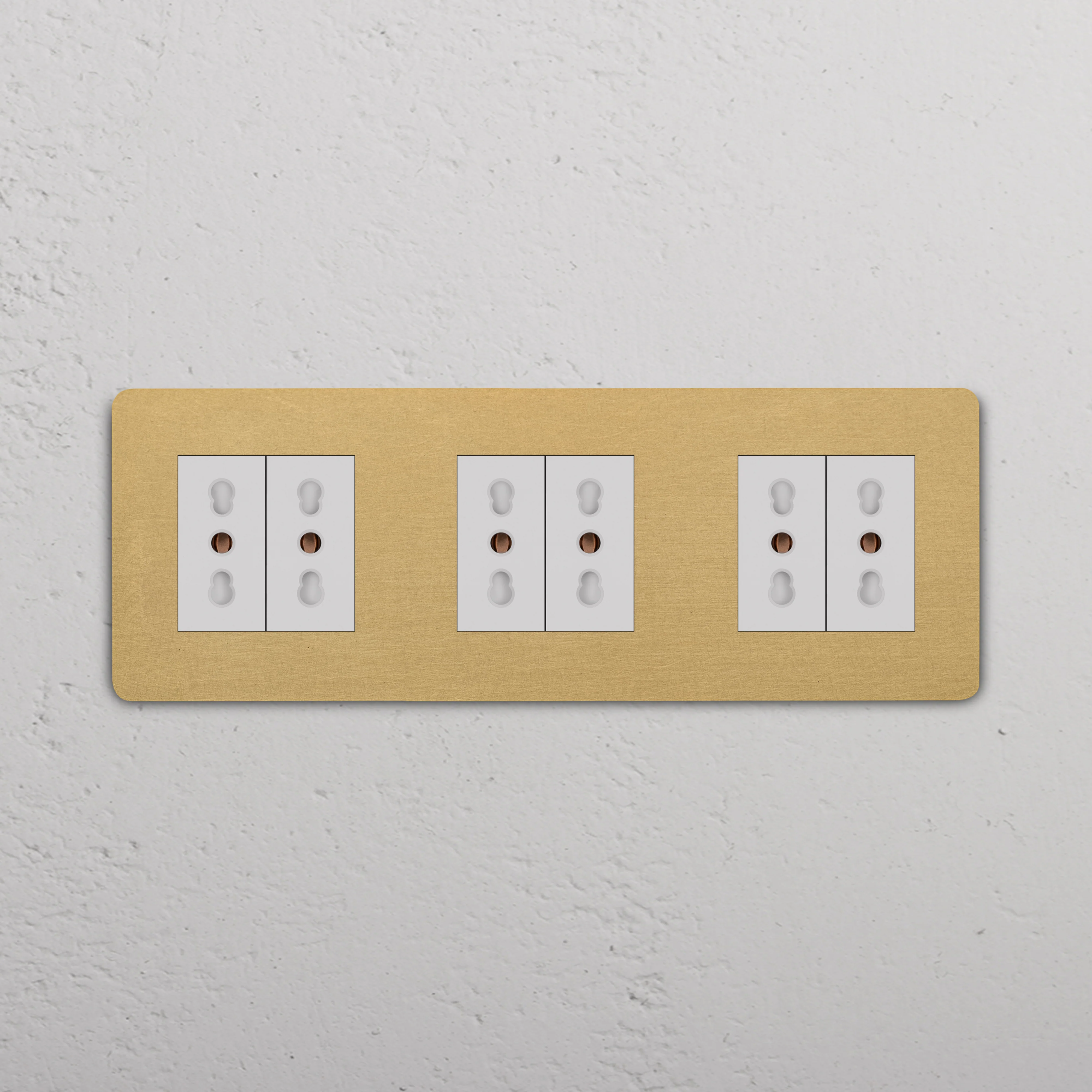 Grove Triple 6x Bipasso Socket - Antique Brass | White - Image 2