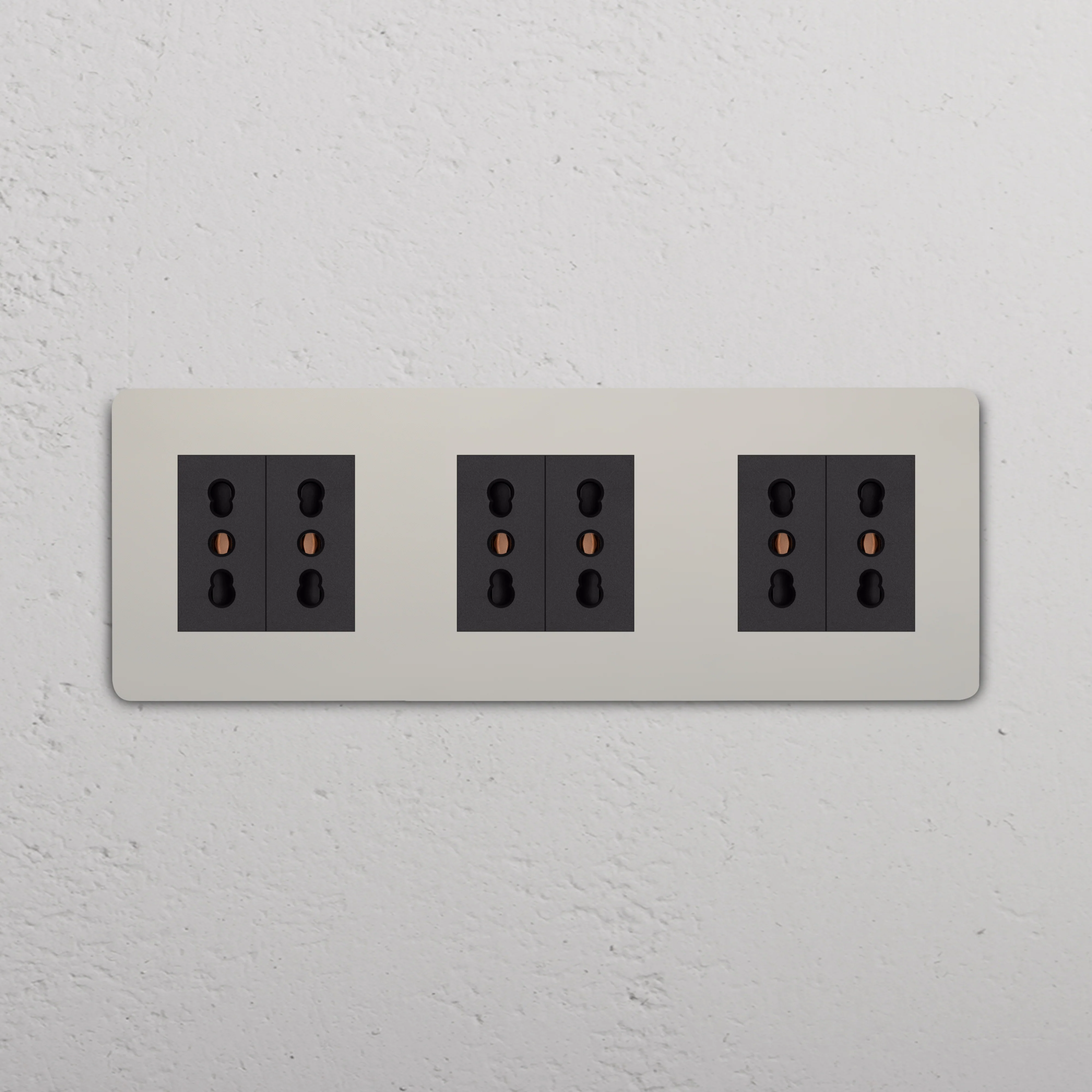 Grove Triple 6x Bipasso Socket - Polished Nickel | Black - Image 2