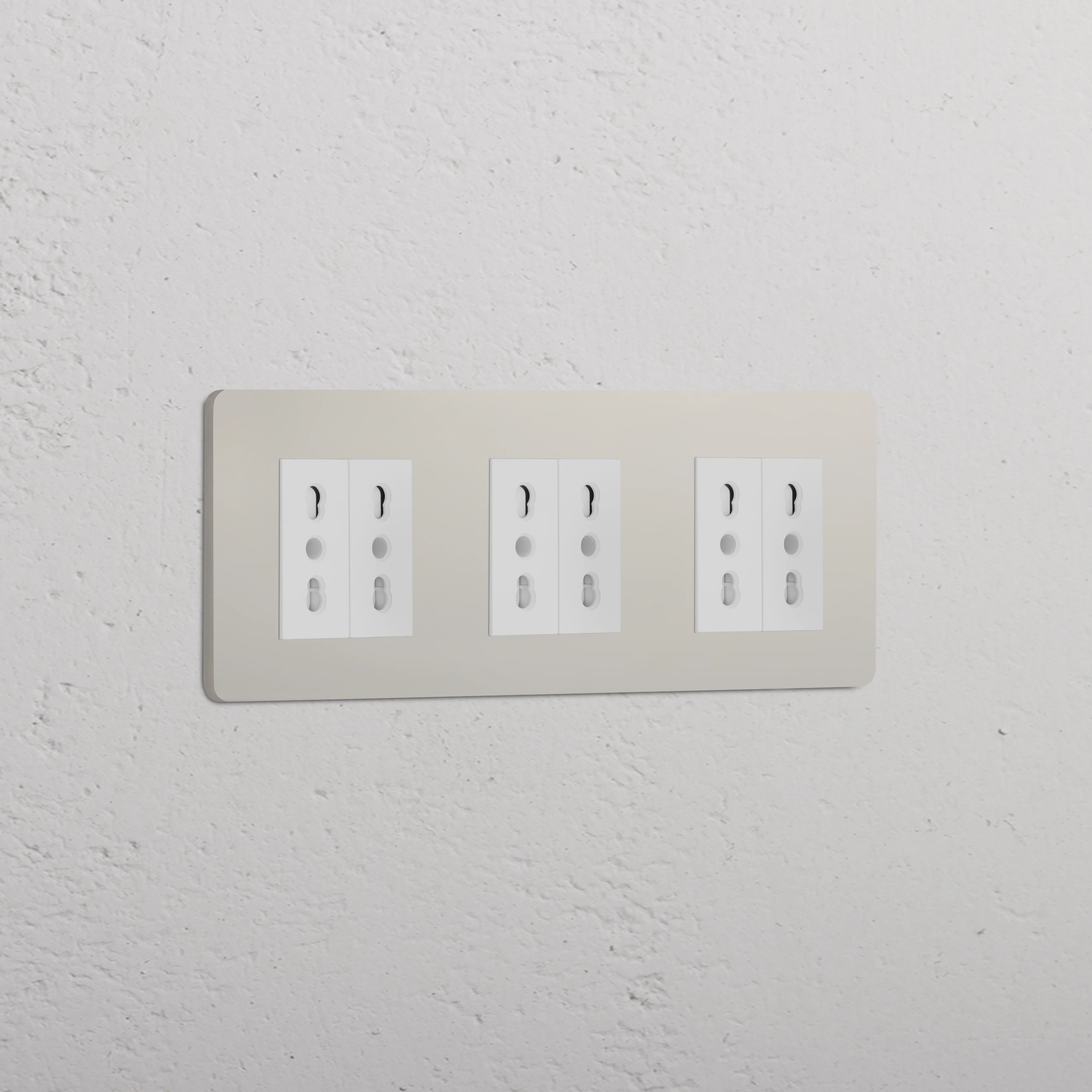 Grove Triple 6x Bipasso Socket - Polished Nickel | White