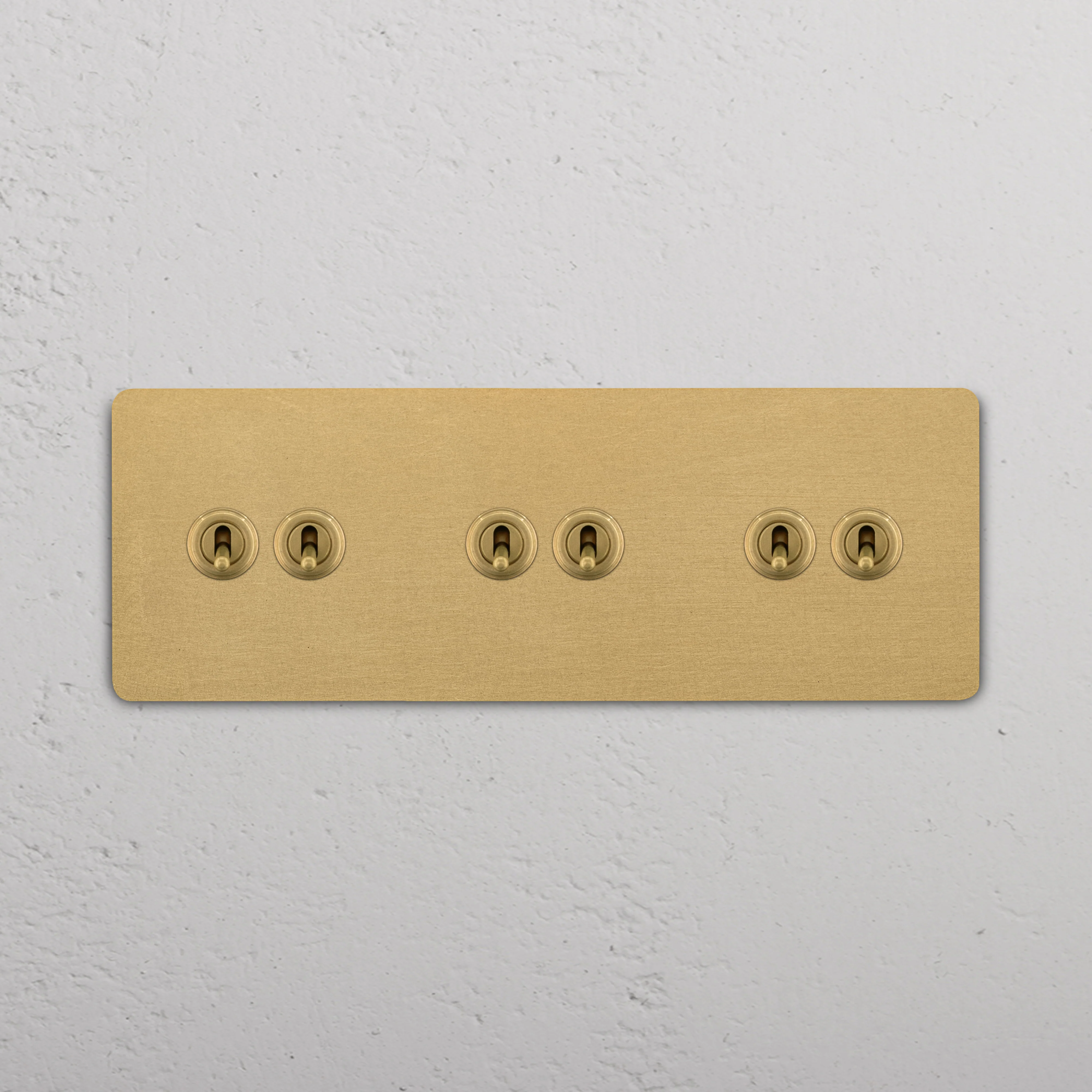 Grove Triple 6x Toggle Switch - Antique Brass - Image 2