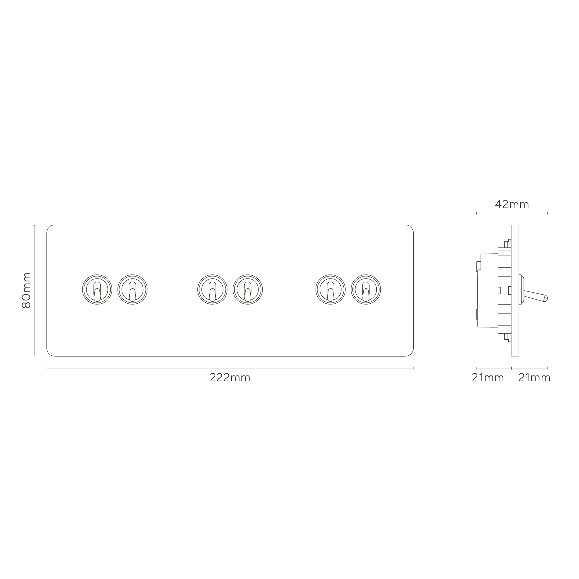 Grove Triple 6x Toggle Switch - Bronze - Image 3
