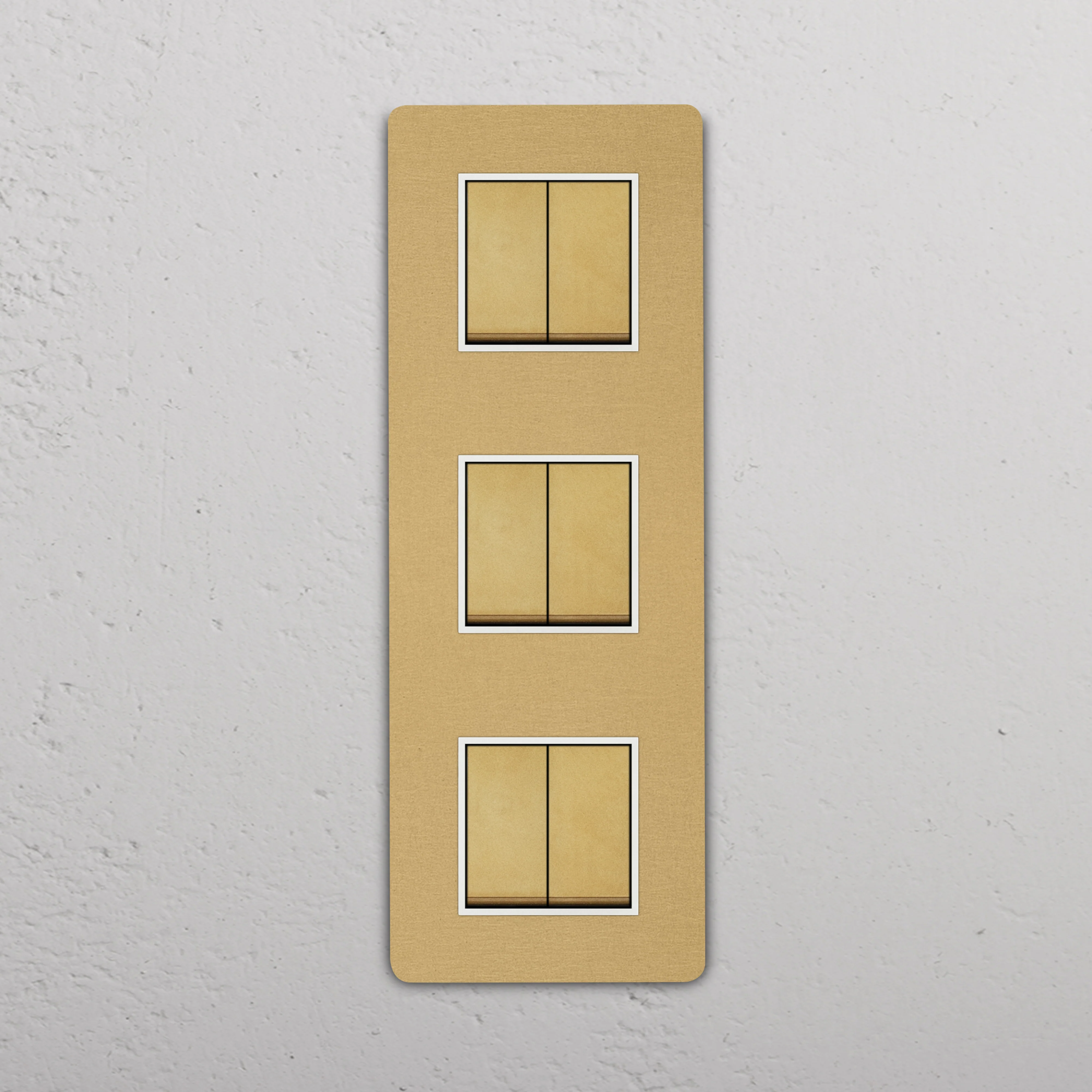 Grove Triple 6x Vertical Rocker Switch - Antique Brass | White - Image 2