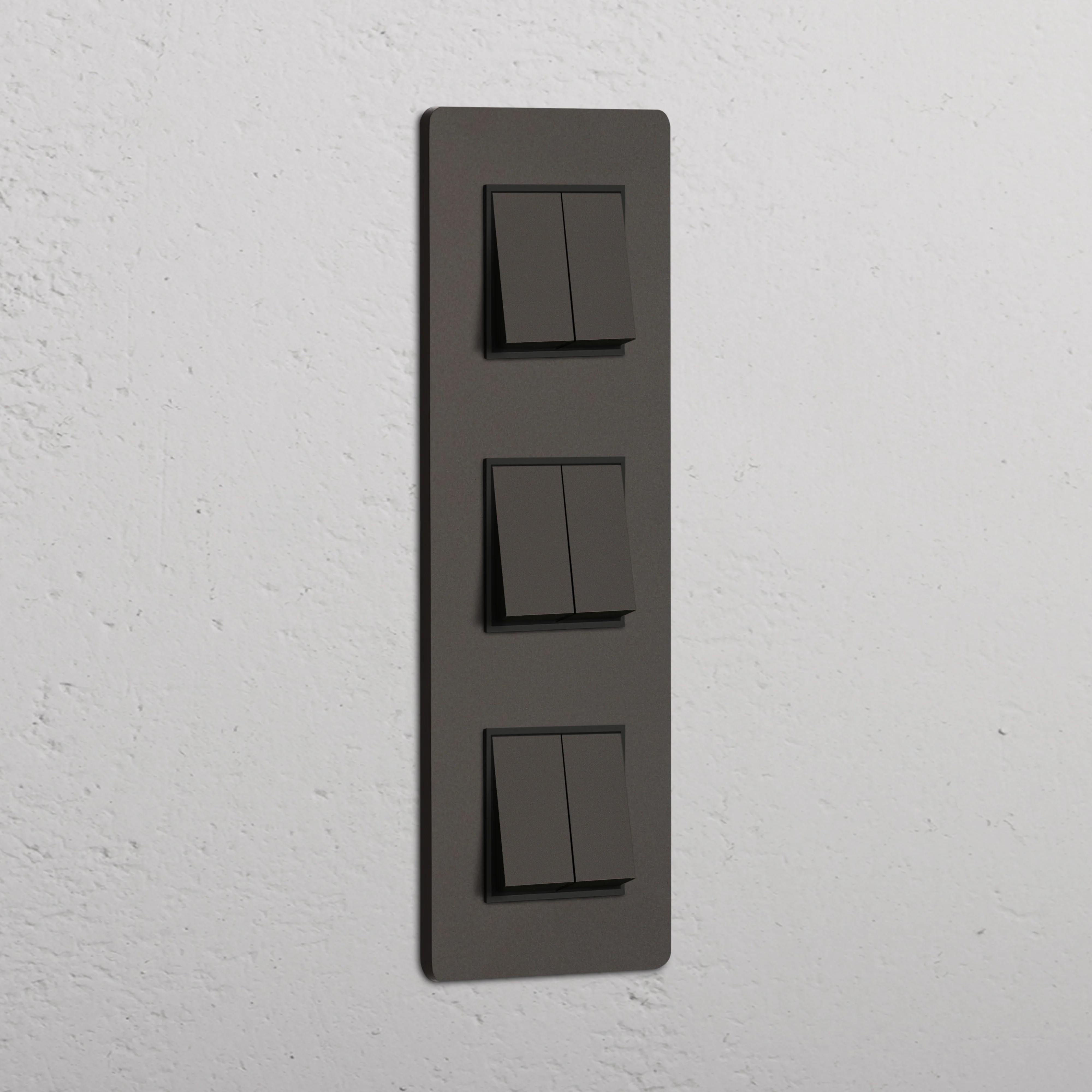 Grove Triple 6x Vertical Rocker Switch - Bronze | Black