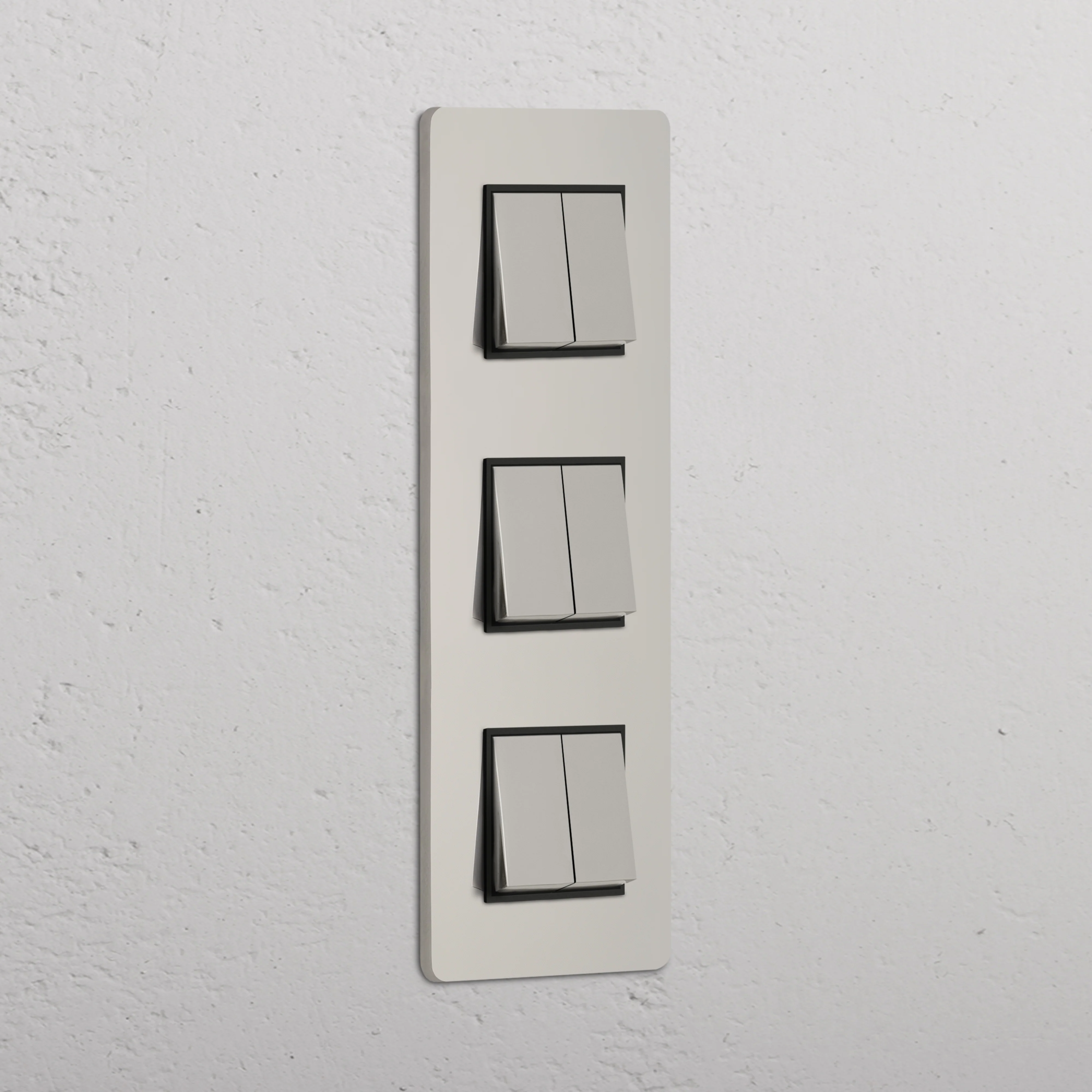 Grove Triple 6x Vertical Rocker Switch - Polished Nickel | Black