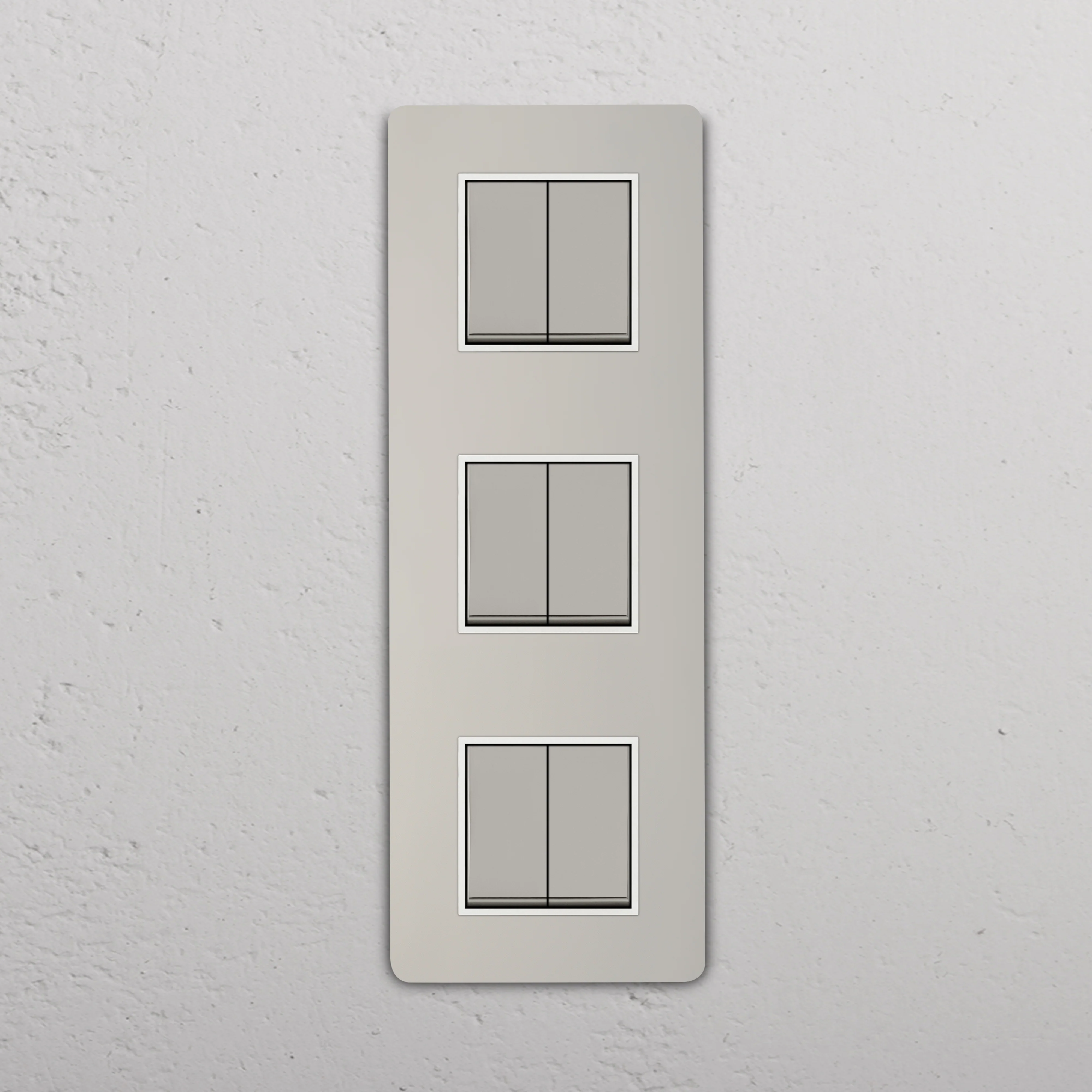 Grove Triple 6x Vertical Rocker Switch - Polished Nickel | White - Image 2