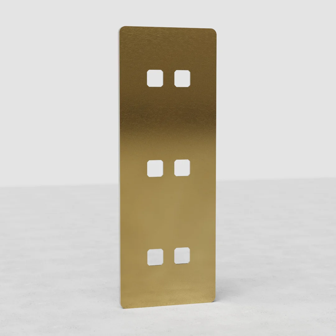 Grove Triple 6x Vertical Switch Plate - Antique Brass