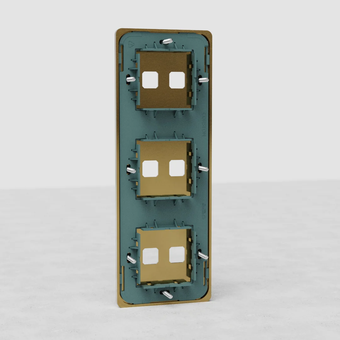 Grove Triple 6x Vertical Switch Plate - Antique Brass - Image 2