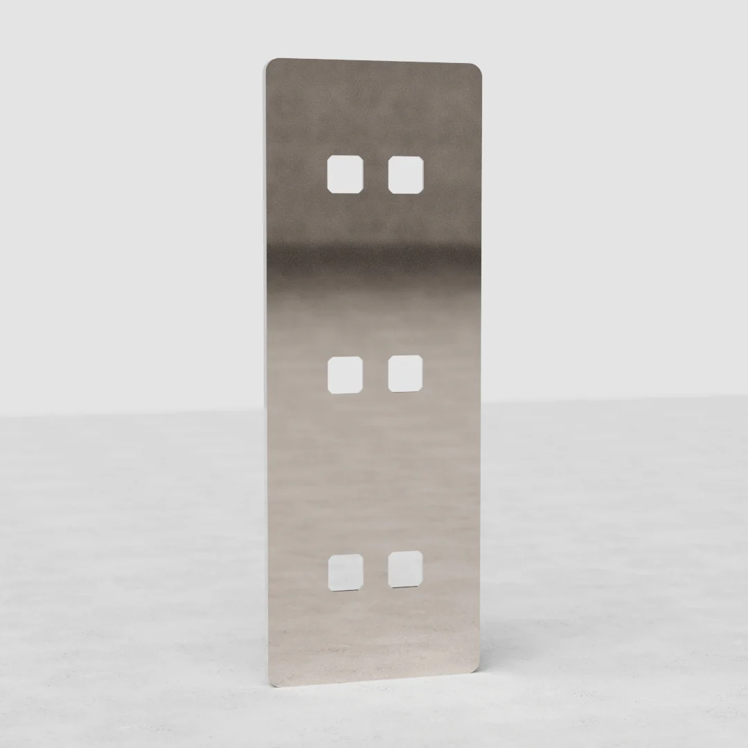 Grove Triple 6x Vertical Switch Plate - Polished Nickel