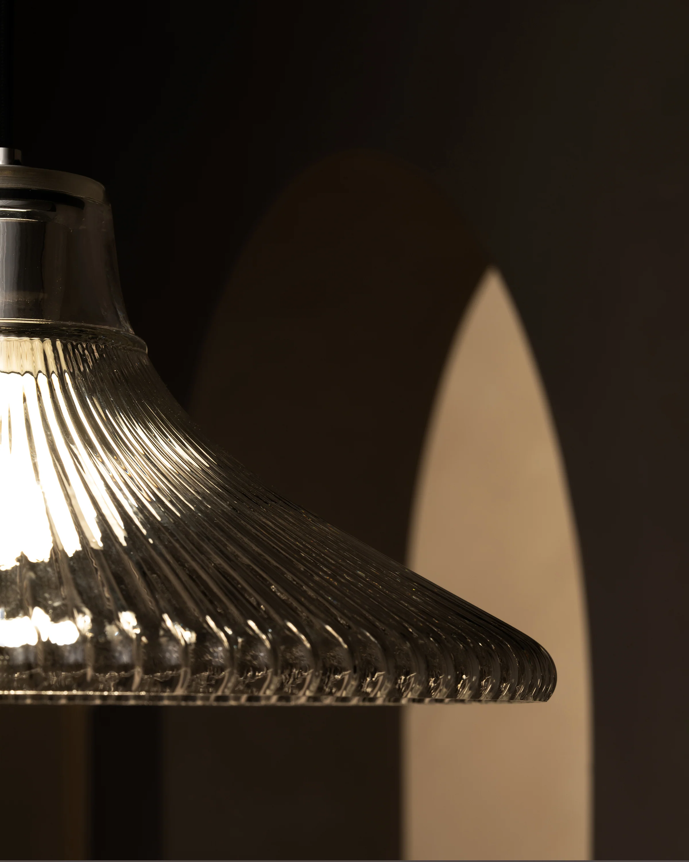 Hammersmith Large Pendant Light Fluted Glass - Polished Nickel - Image 3