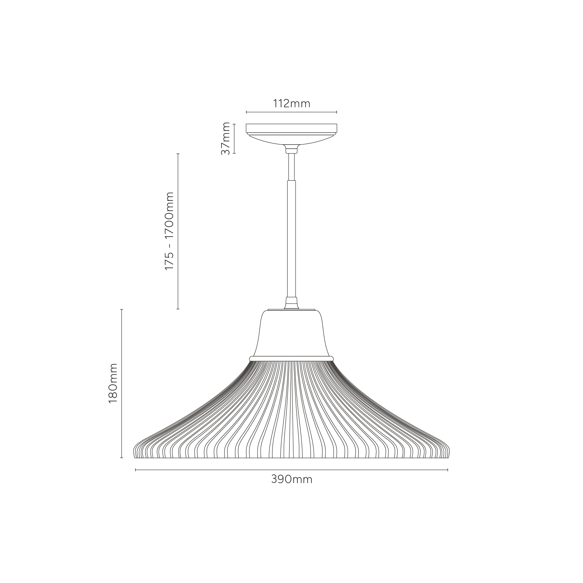 Hammersmith Large - Pendant Shade - Clear Glass