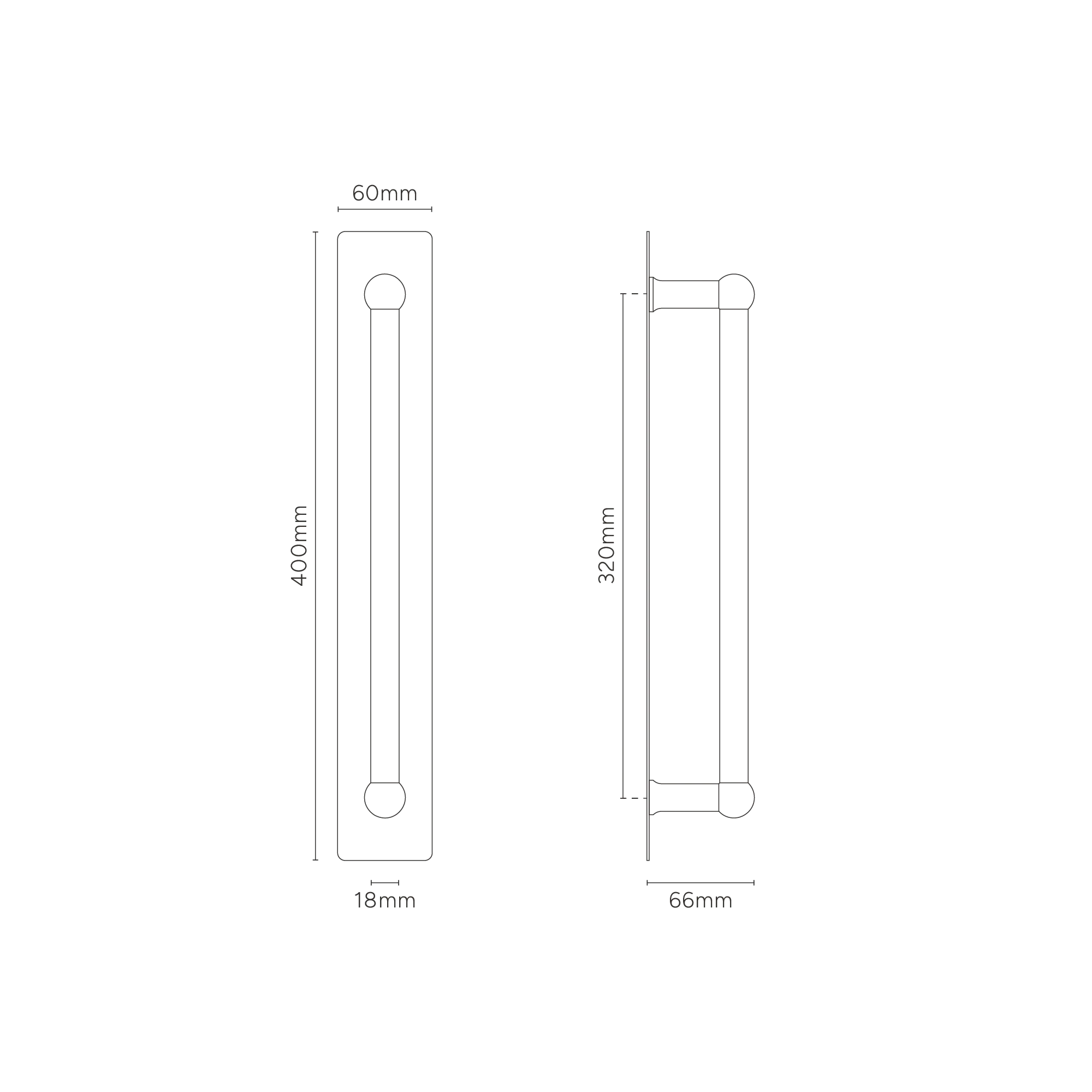 Harper Double Pull Handle with Plate 320mm - Antique Brass - Image 5