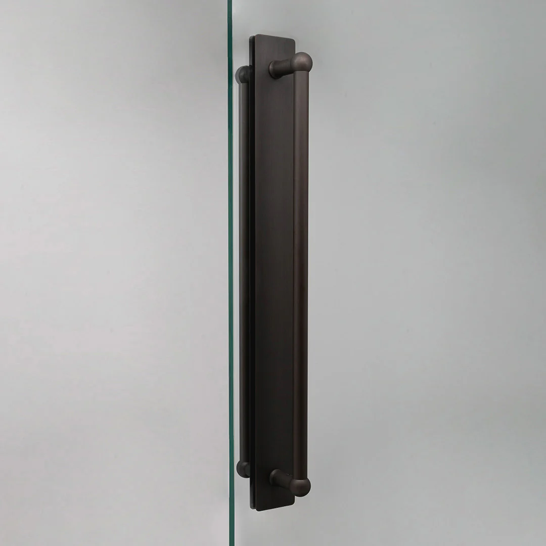 Harper Double Pull Handle with Plate 500mm - Bronze