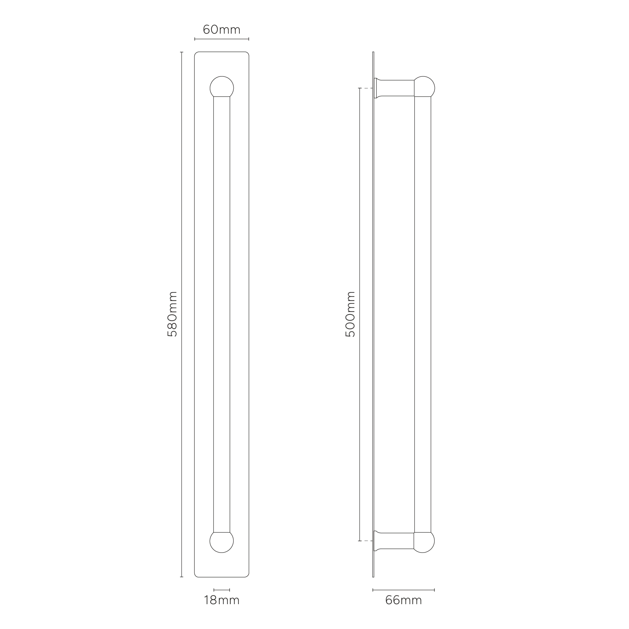 Harper Double Pull Handle with Plate 500mm - Polished Nickel - Image 2