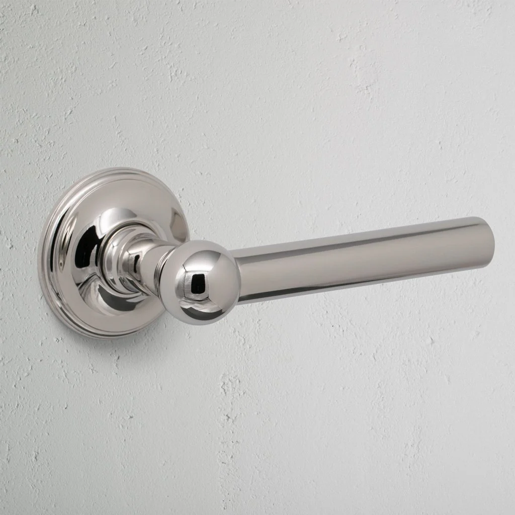 Harper Fixed Door Handle - Polished Nickel