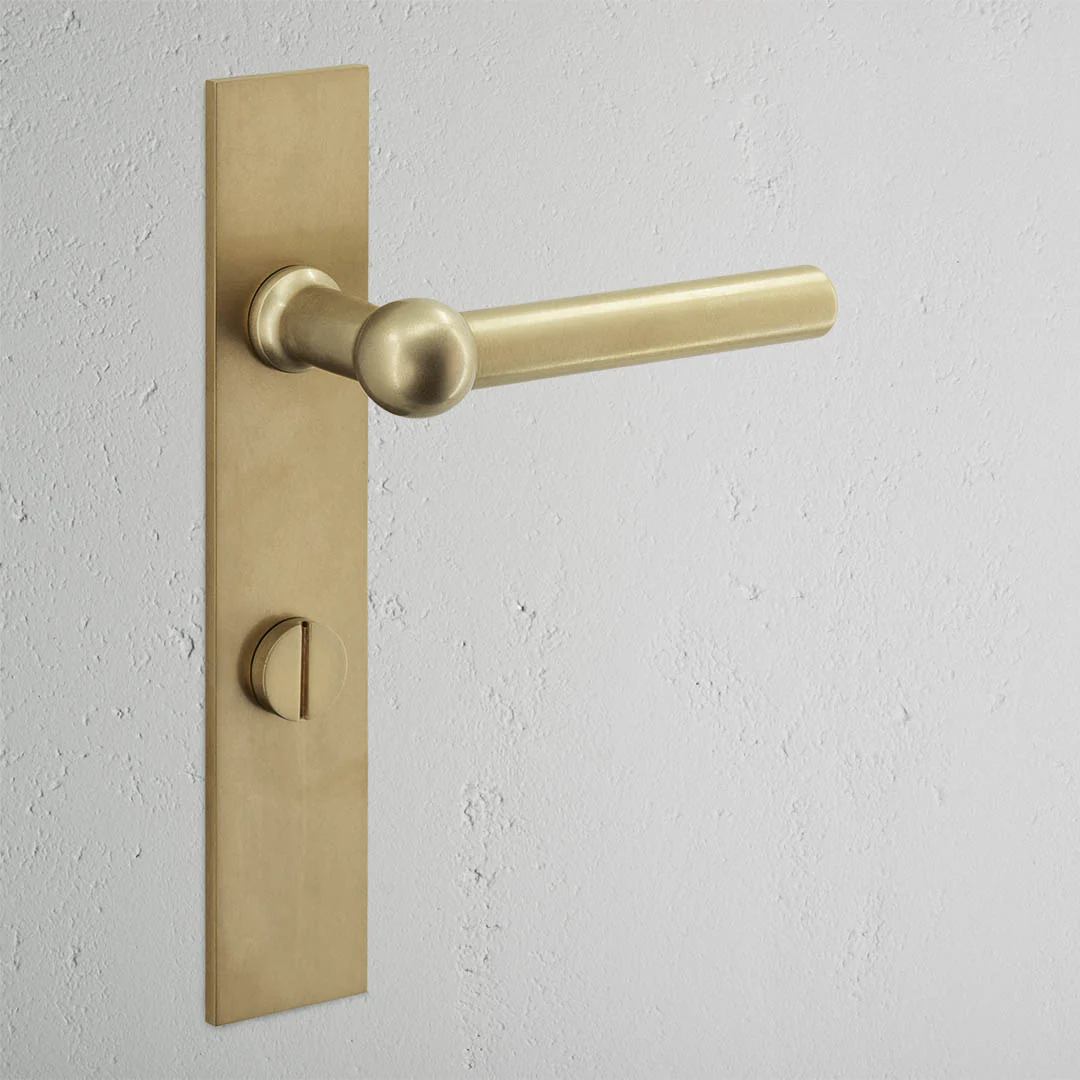 Harper Long Plate Sprung Door Handle & Thumbturn - Antique Brass - Image 2