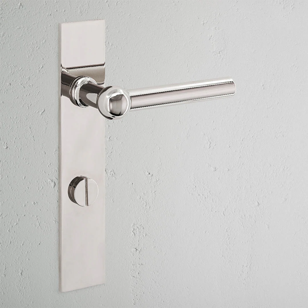 Harper Long Plate Sprung Door Handle & Thumbturn - Polished Nickel - Image 2
