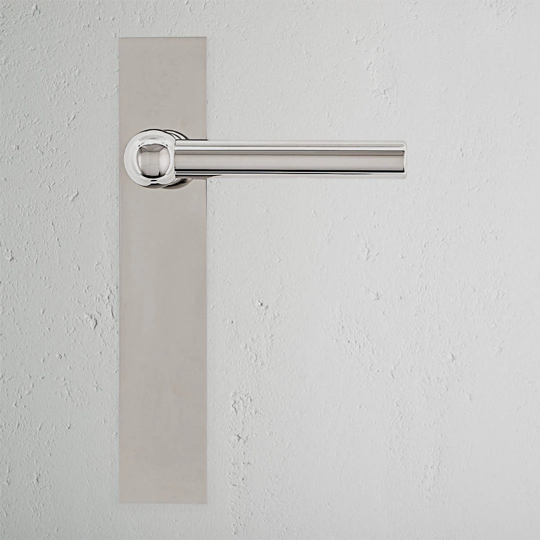 Harper Long Plate Unsprung Door Handle - Polished Nickel - Image 2