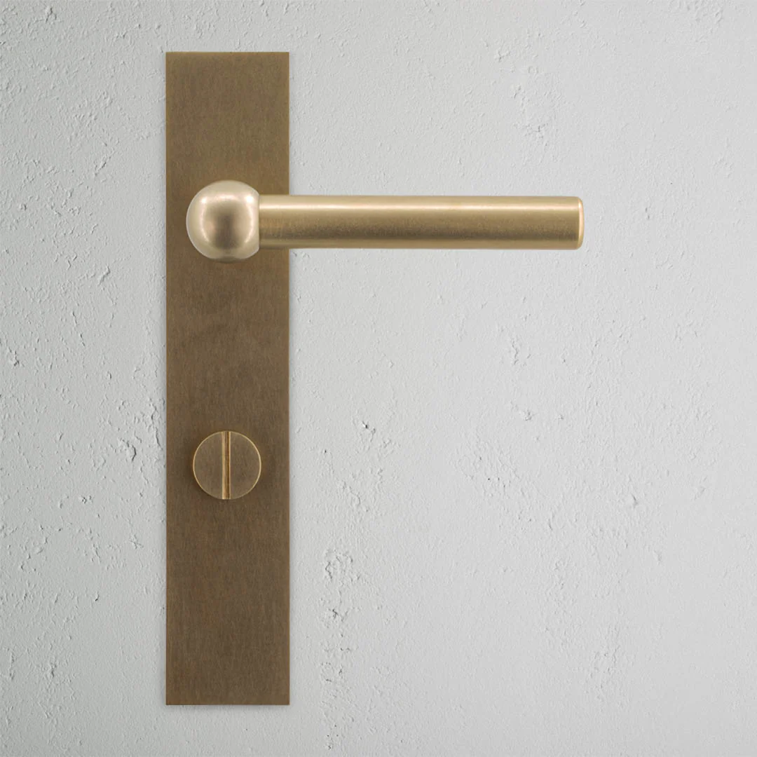 Harper Long Plate Unsprung Door Handle & Thumbturn – Antique Brass - Image 2