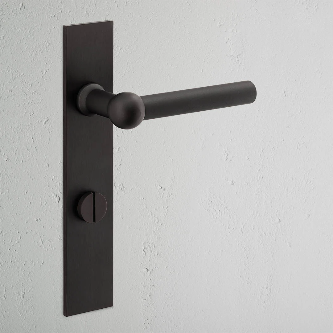 Harper Long Plate Unsprung Door Handle & Thumbturn – Bronze