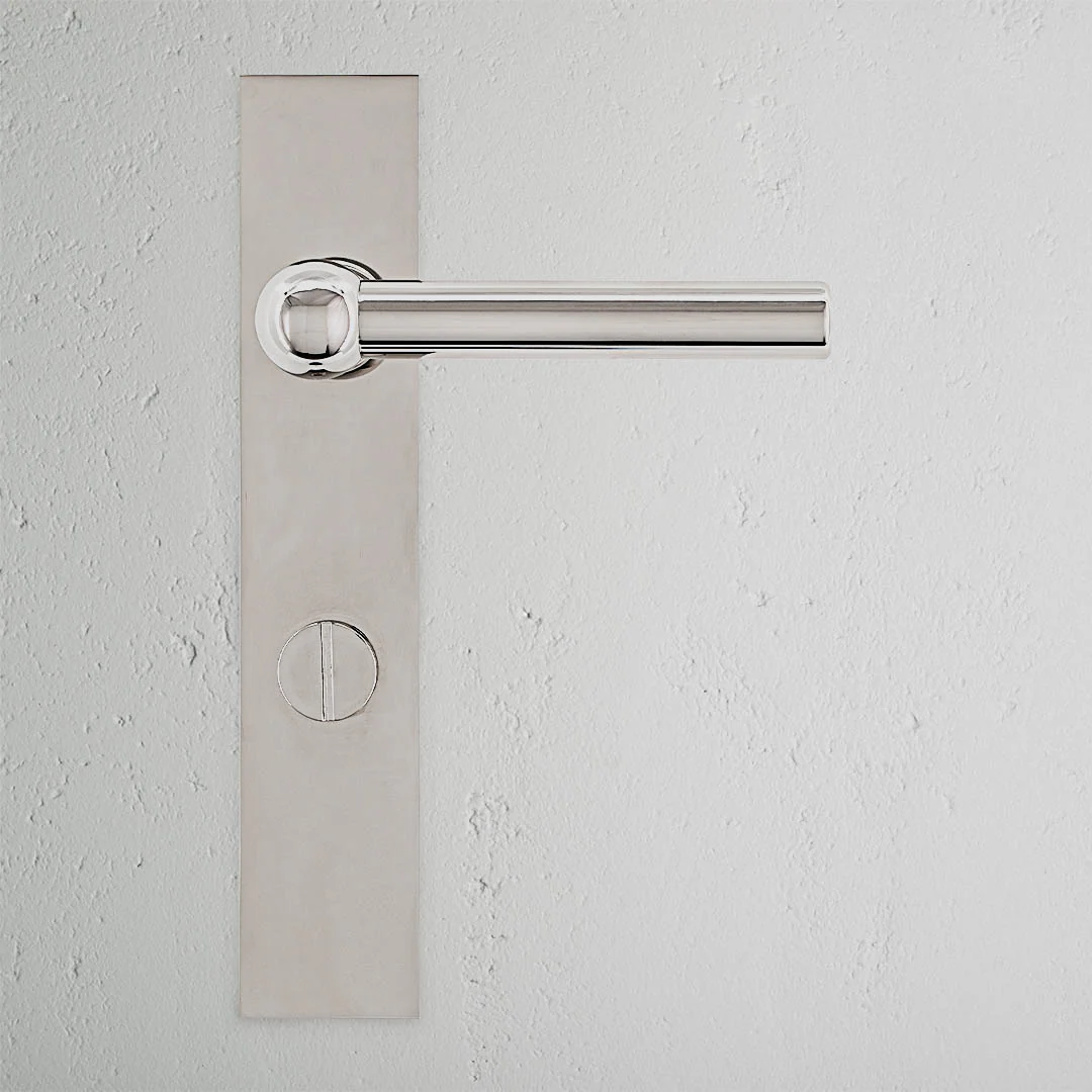 Harper Long Plate Unsprung Door Handle & Thumbturn – Polished Nickel - Image 2