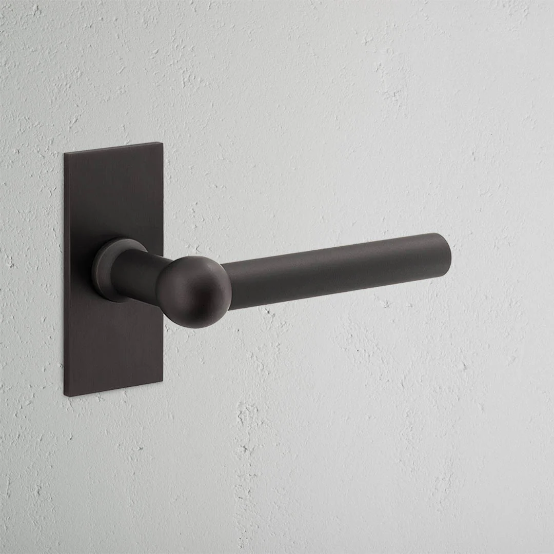 Harper Short Plate Unsprung Door Handle - Bronze