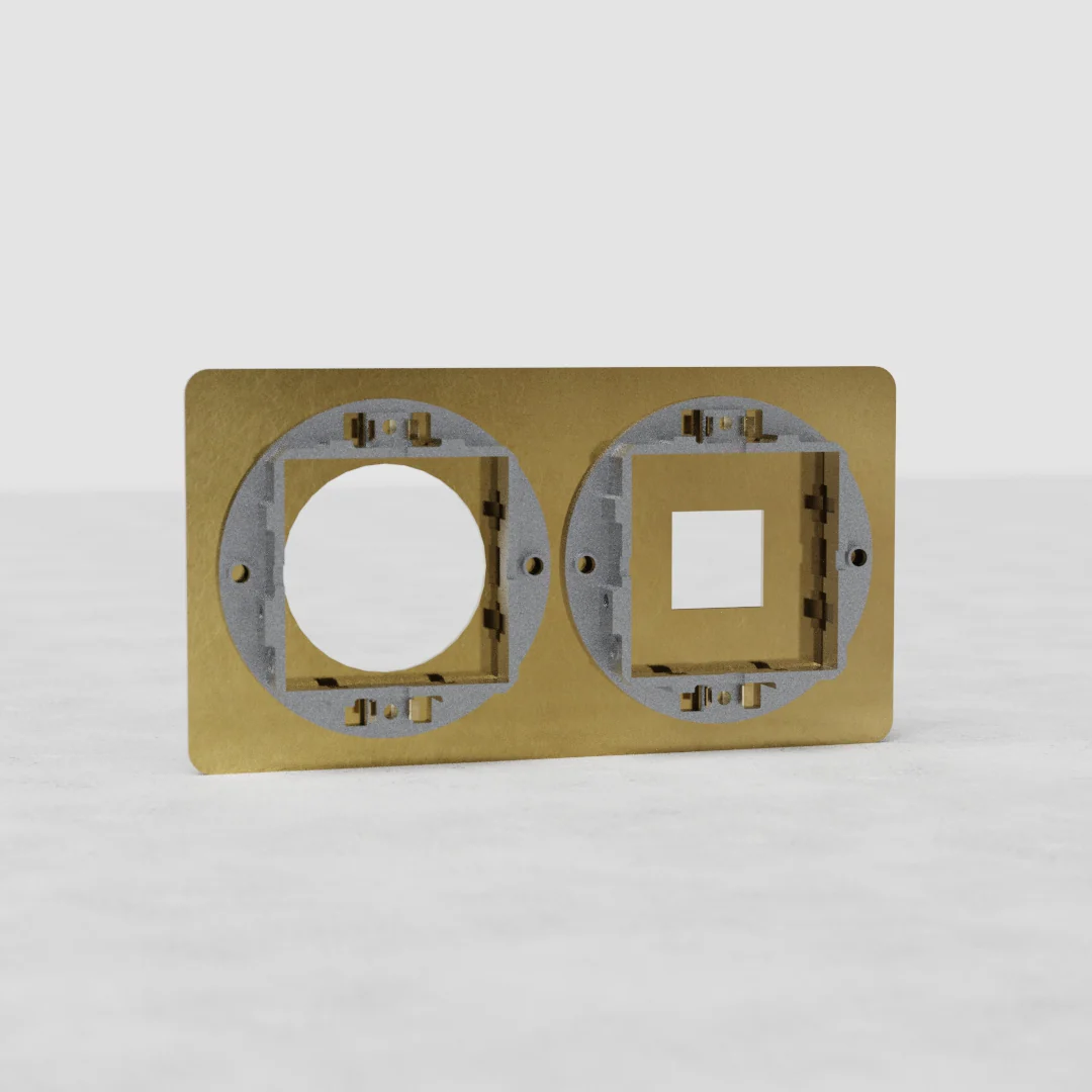 Kew Double 1x Keystone & 1x Socket Plate - Antique Brass - Image 2