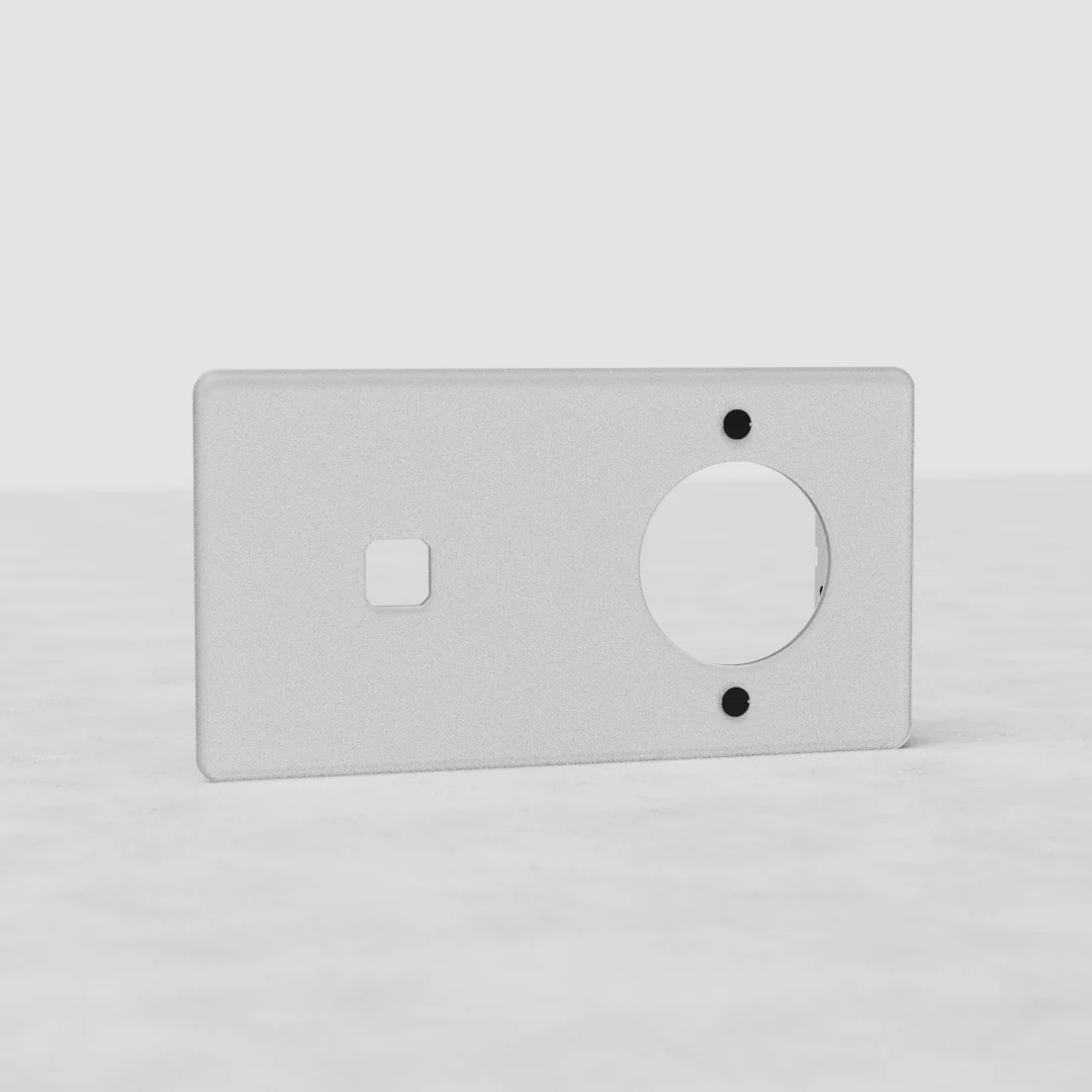 Kew Double 1x Switch & 1x Socket Plate - Clear | Black
