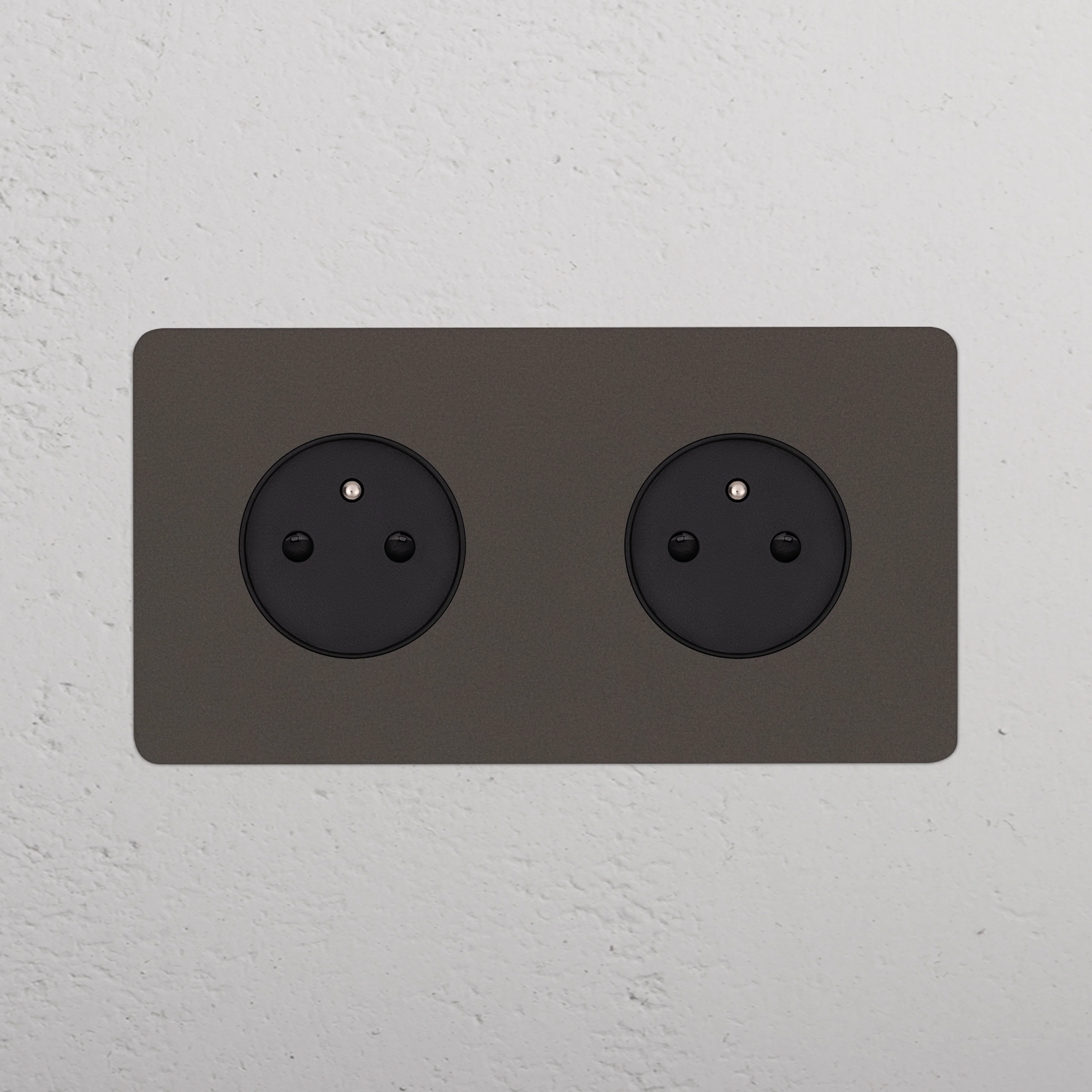 Kew Double 2x French/Belgian Type E Socket - Bronze | Black - Image 2