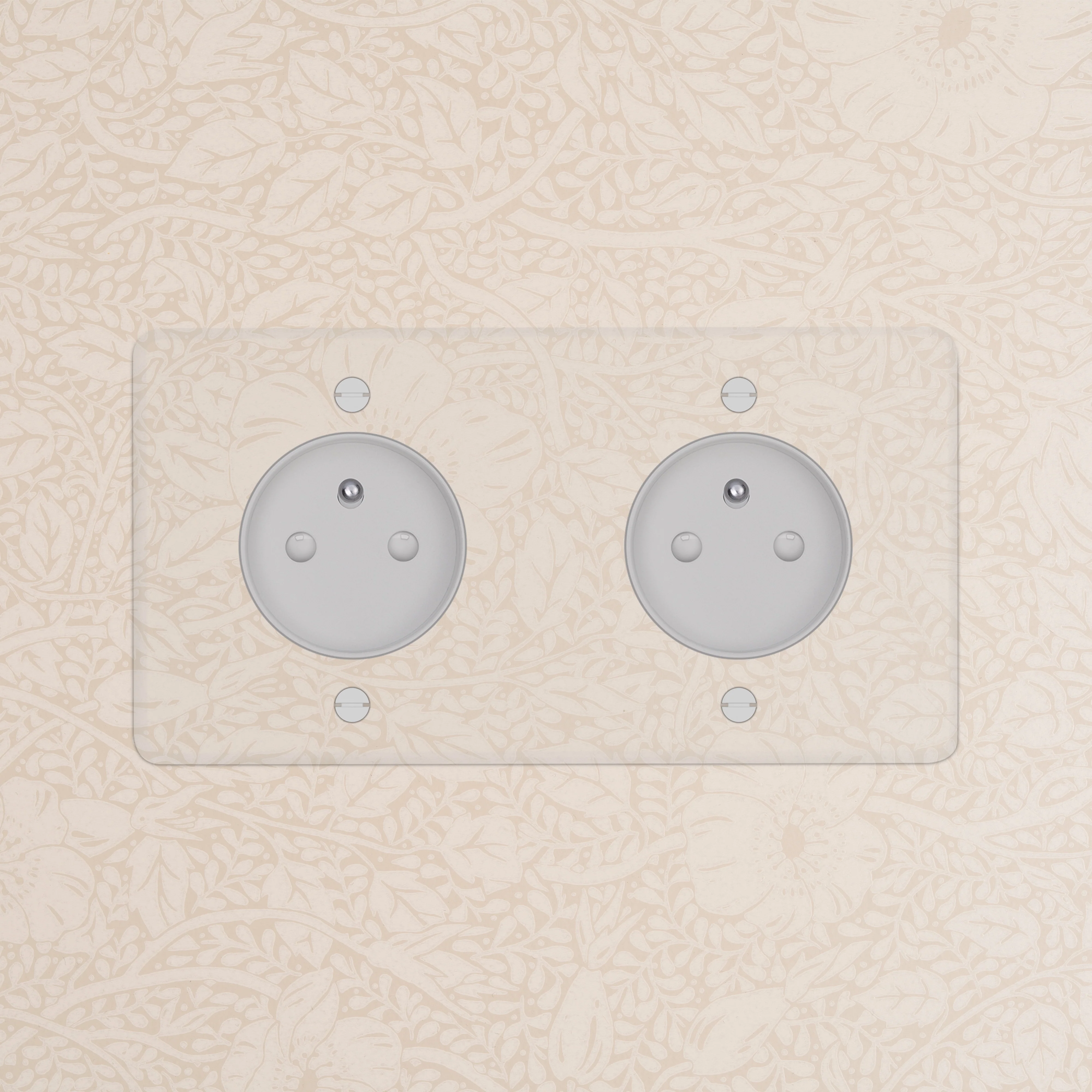 Kew Double 2x French/Belgian Type E Socket - Clear | White - Image 2