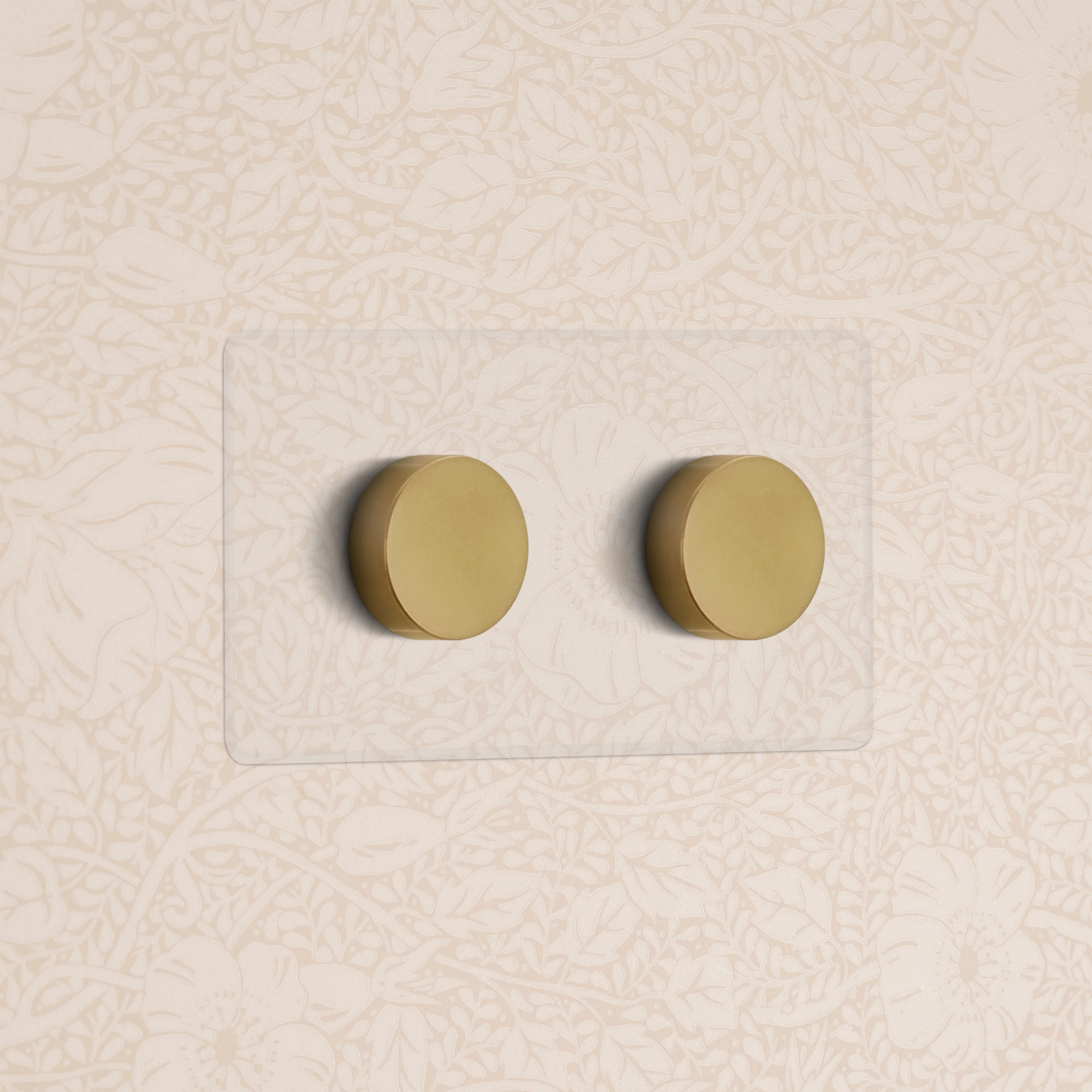 Kew Double 2x Multiway Dimmer Switch - Clear Antique Brass