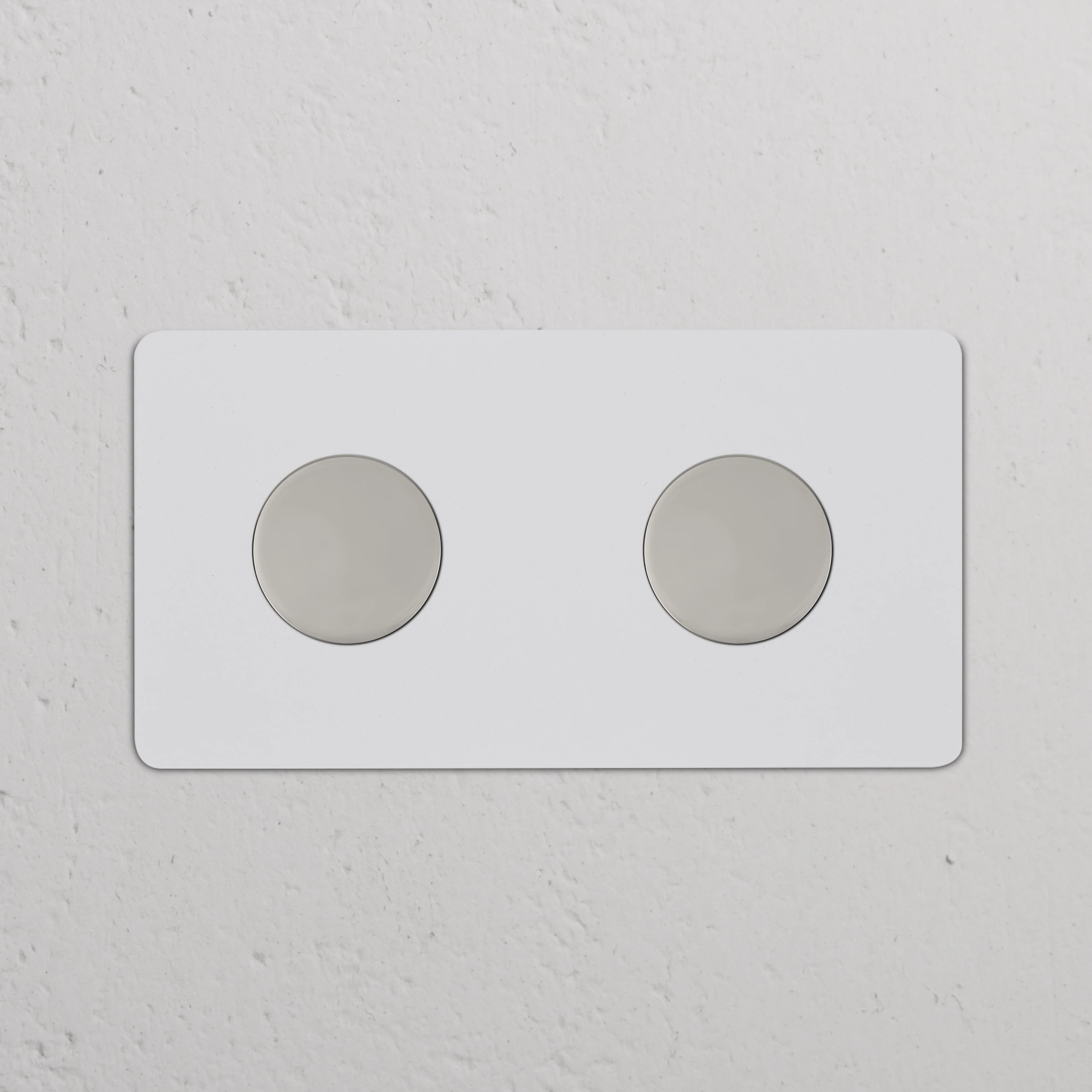 Kew Double 2x Multiway Dimmer Switch - Paintable Polished Nickel - Image 2