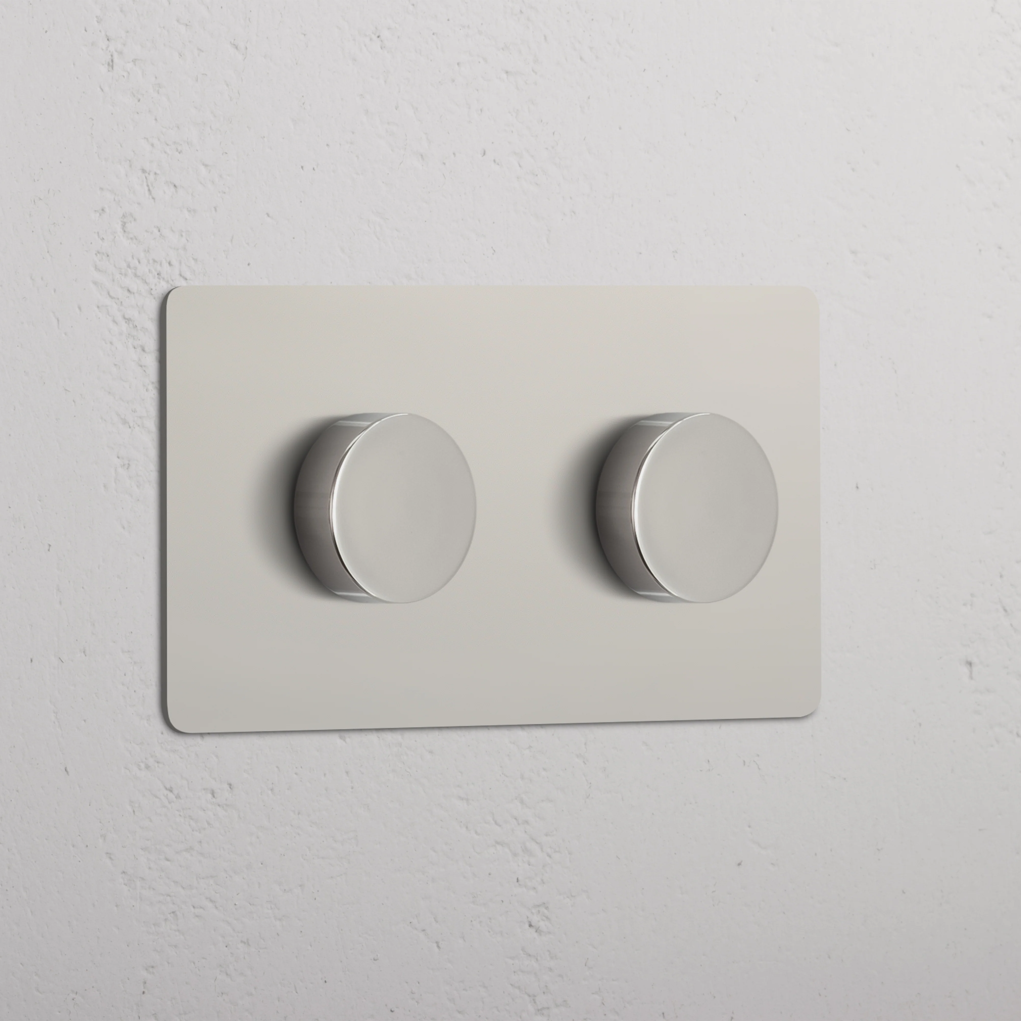 Kew Double 2x Multiway Dimmer Switch - Polished Nickel