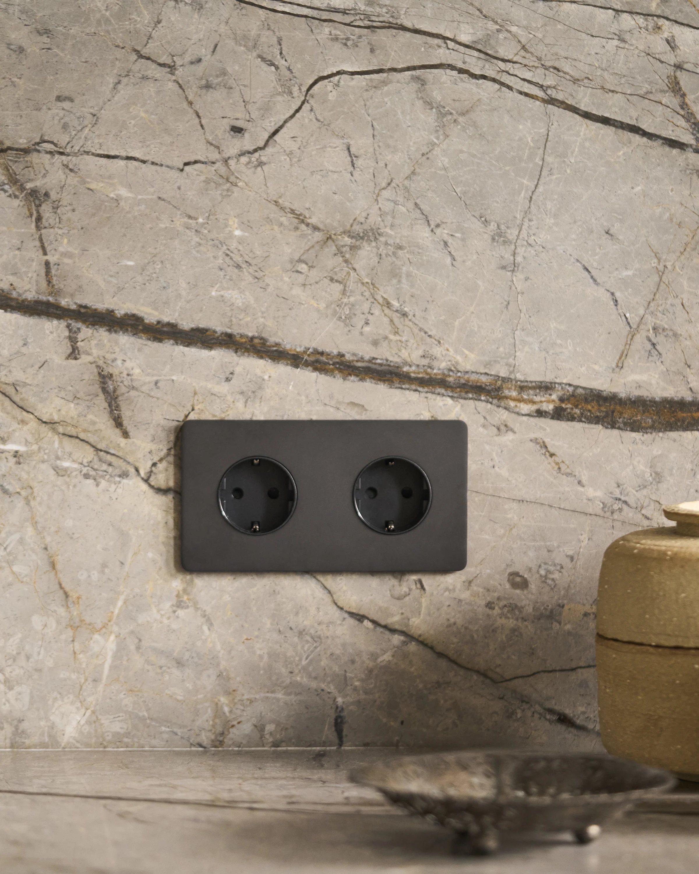 Kew Double 2x Schuko Type F Socket - Bronze | Black - Image 5