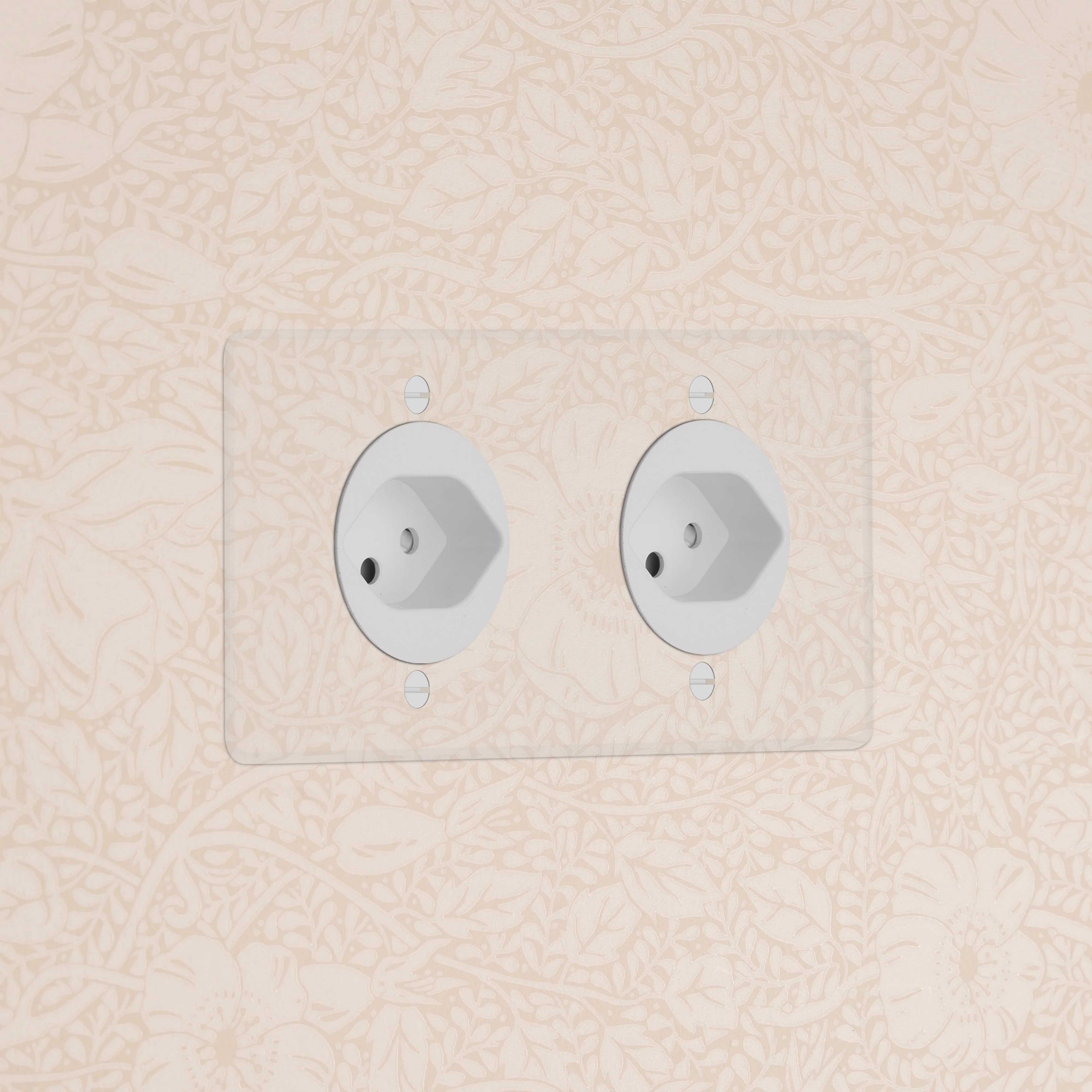 Kew Double 2x Swiss Type J Socket - Clear | White
