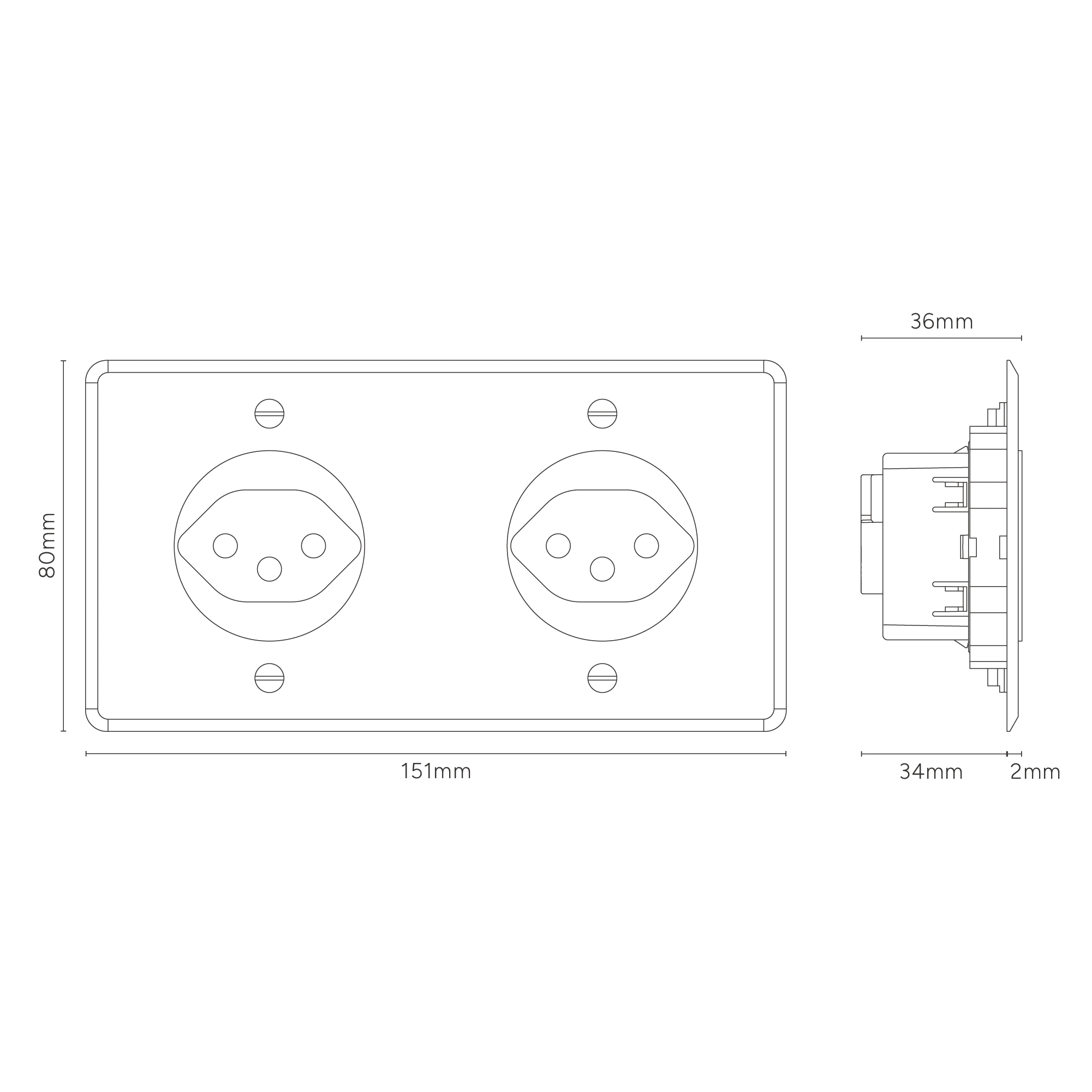 Kew Double 2x Swiss Type J Socket - Clear | White - Image 4