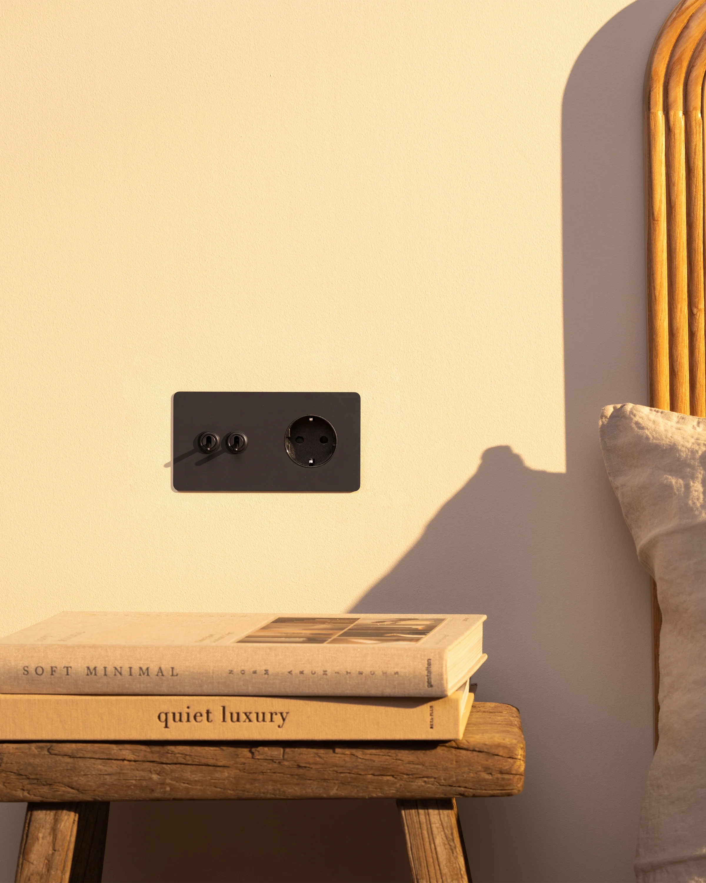 Kew Double 2x Toggle & Schuko Type F Socket - Bronze | Black - Image 3