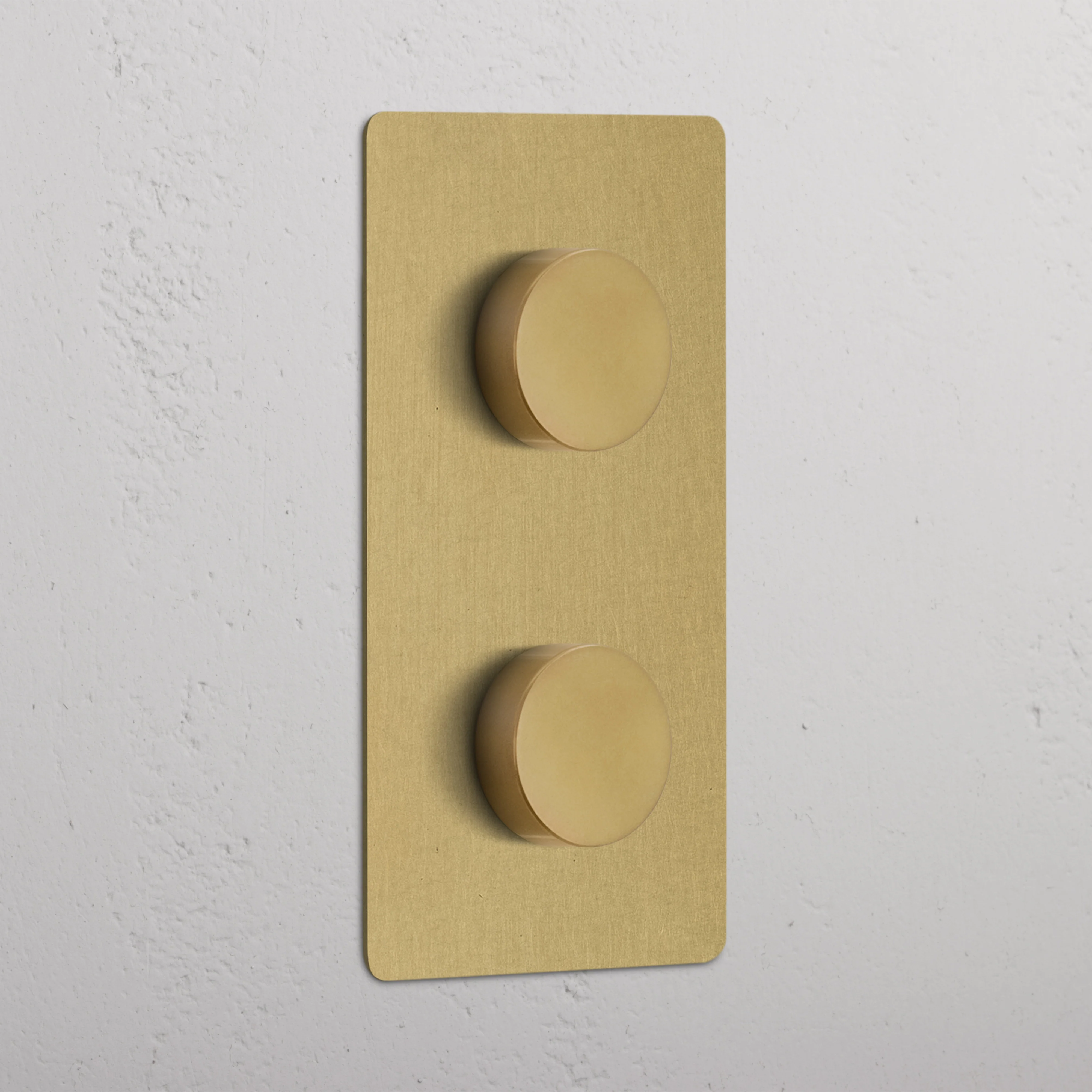 Kew Double 2x Vertical Multiway Dimmer Switch - Antique Brass
