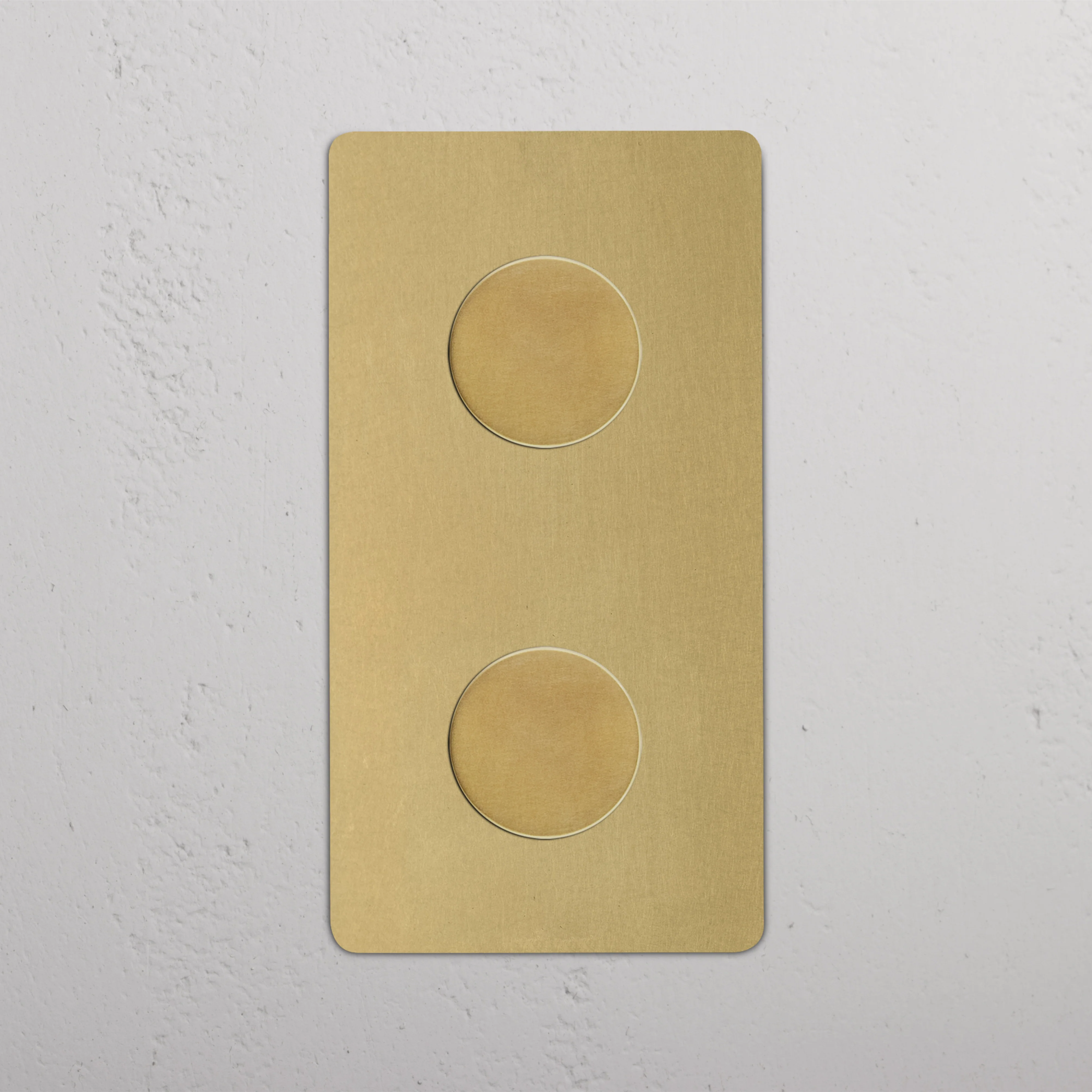 Kew Double 2x Vertical Multiway Dimmer Switch - Antique Brass - Image 2