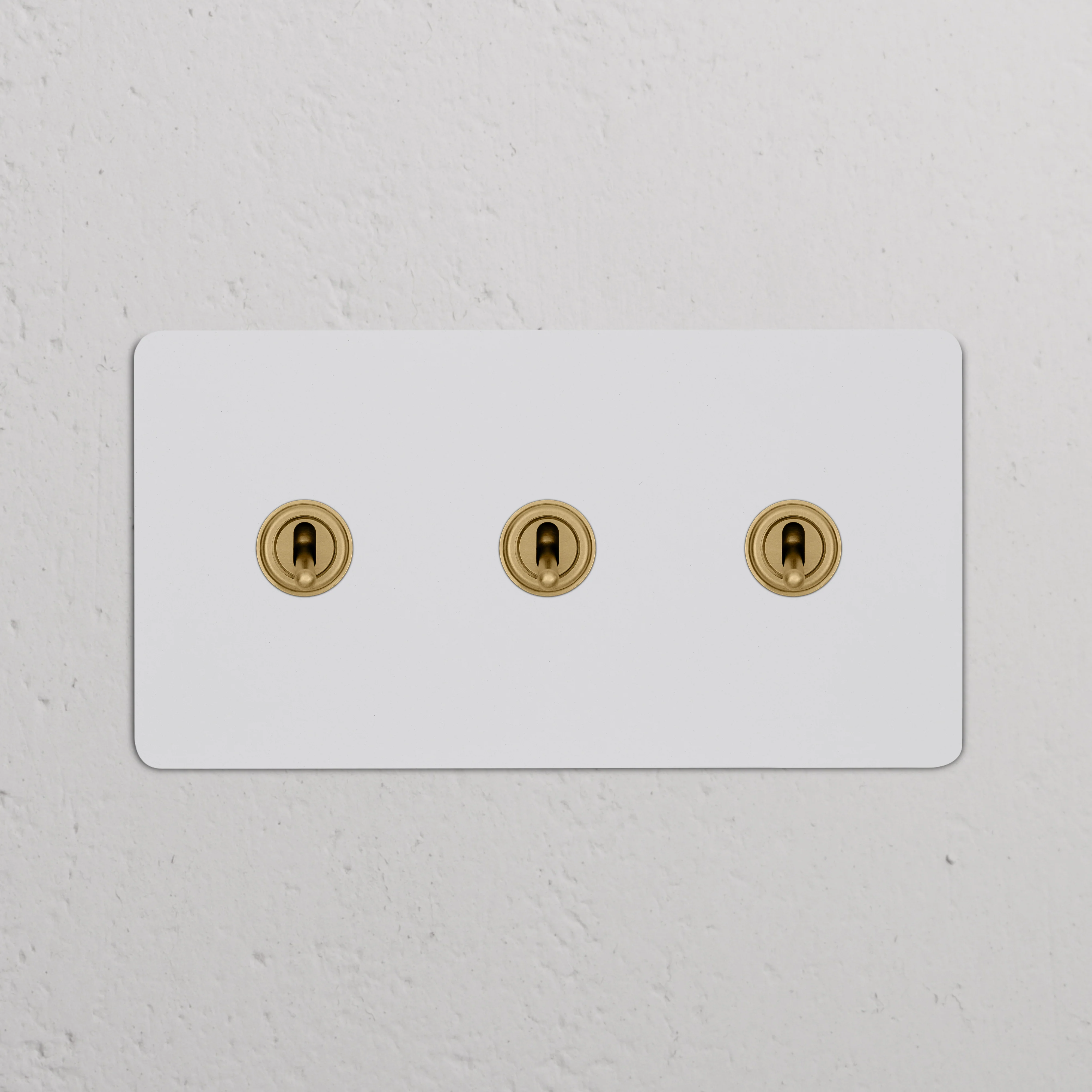 Kew Double 3x Toggle Switch - Paintable Antique Brass - Image 2