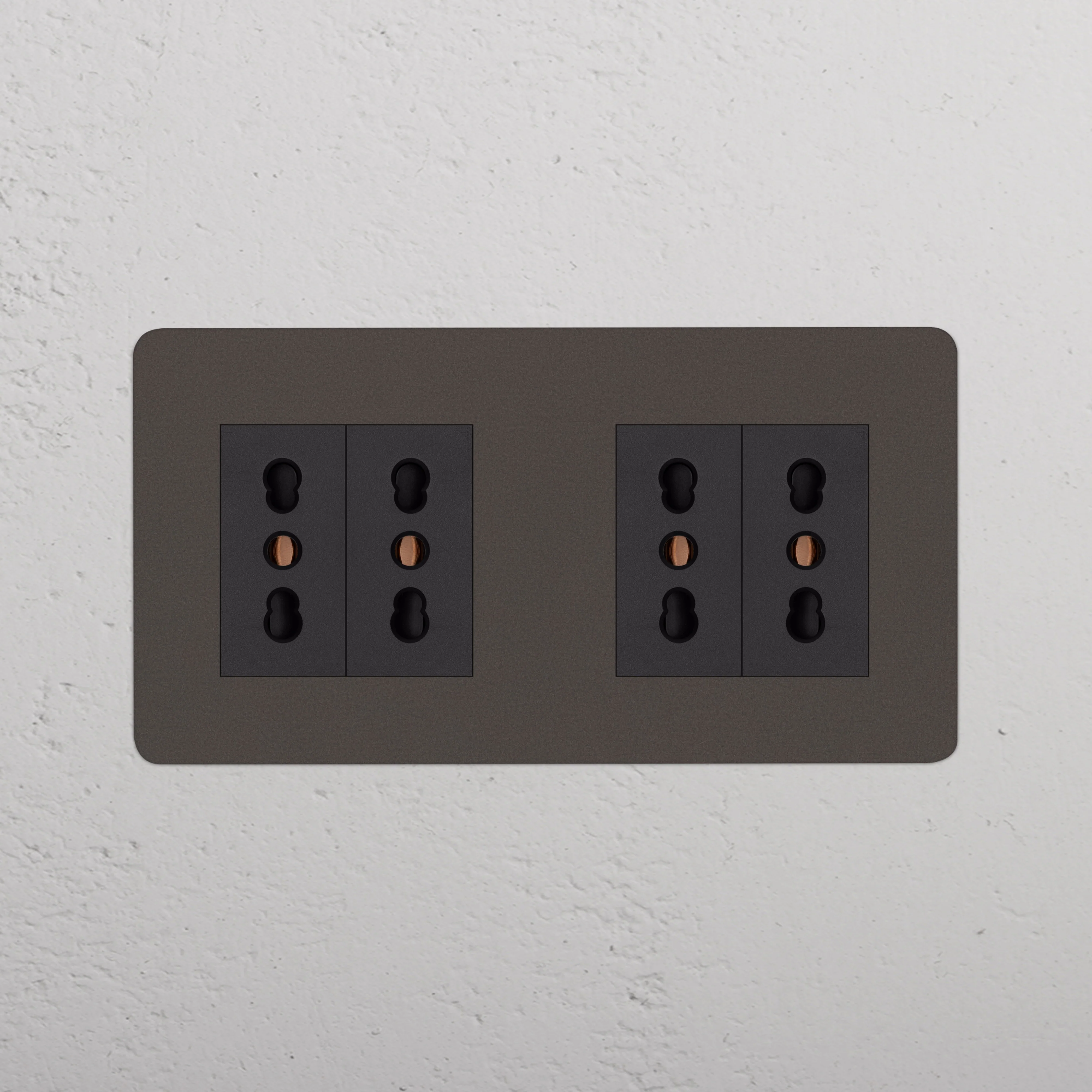 Kew Double 4x Bipasso Socket - Bronze | Black - Image 2