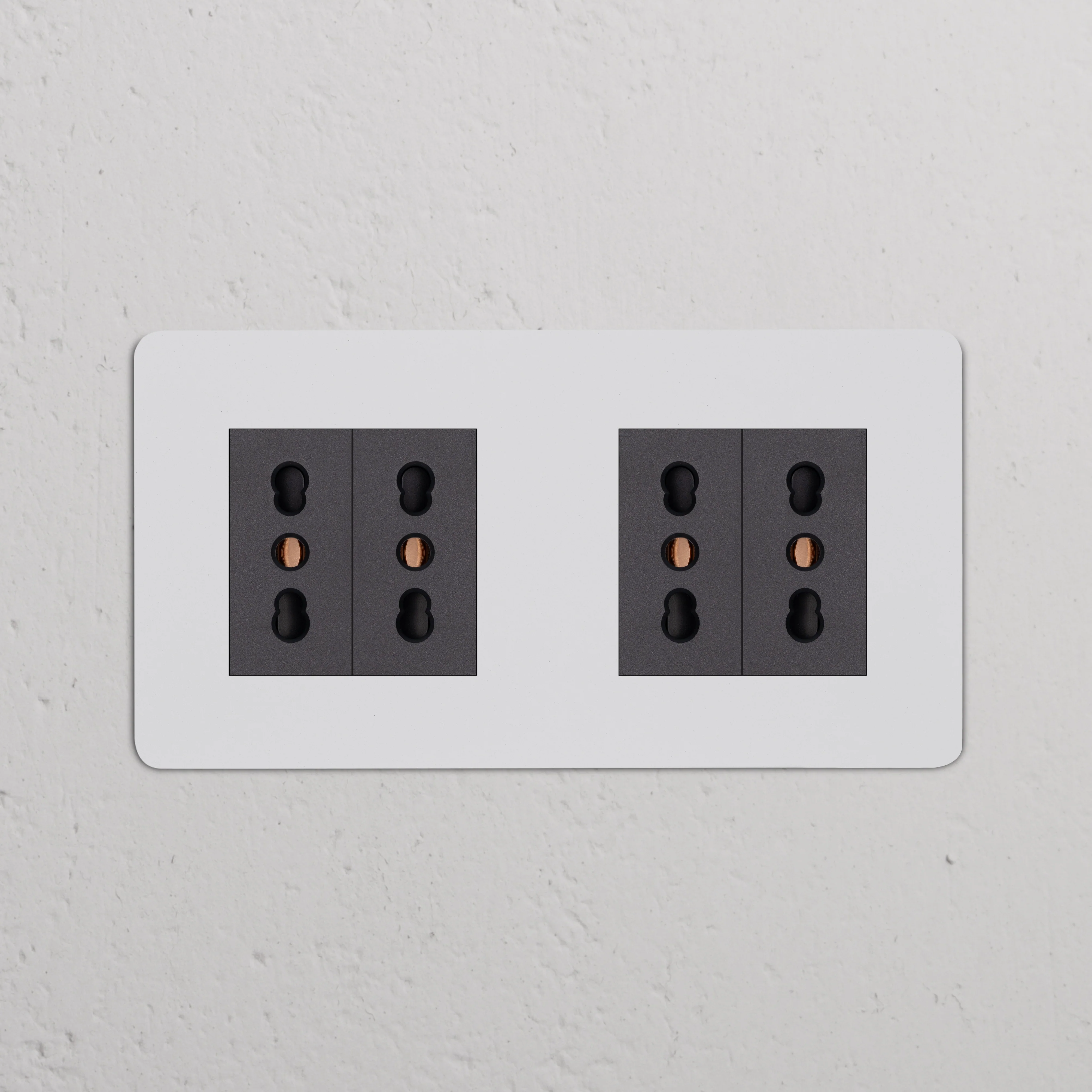 Kew Double 4x Bipasso Socket - Paintable | Black - Image 2