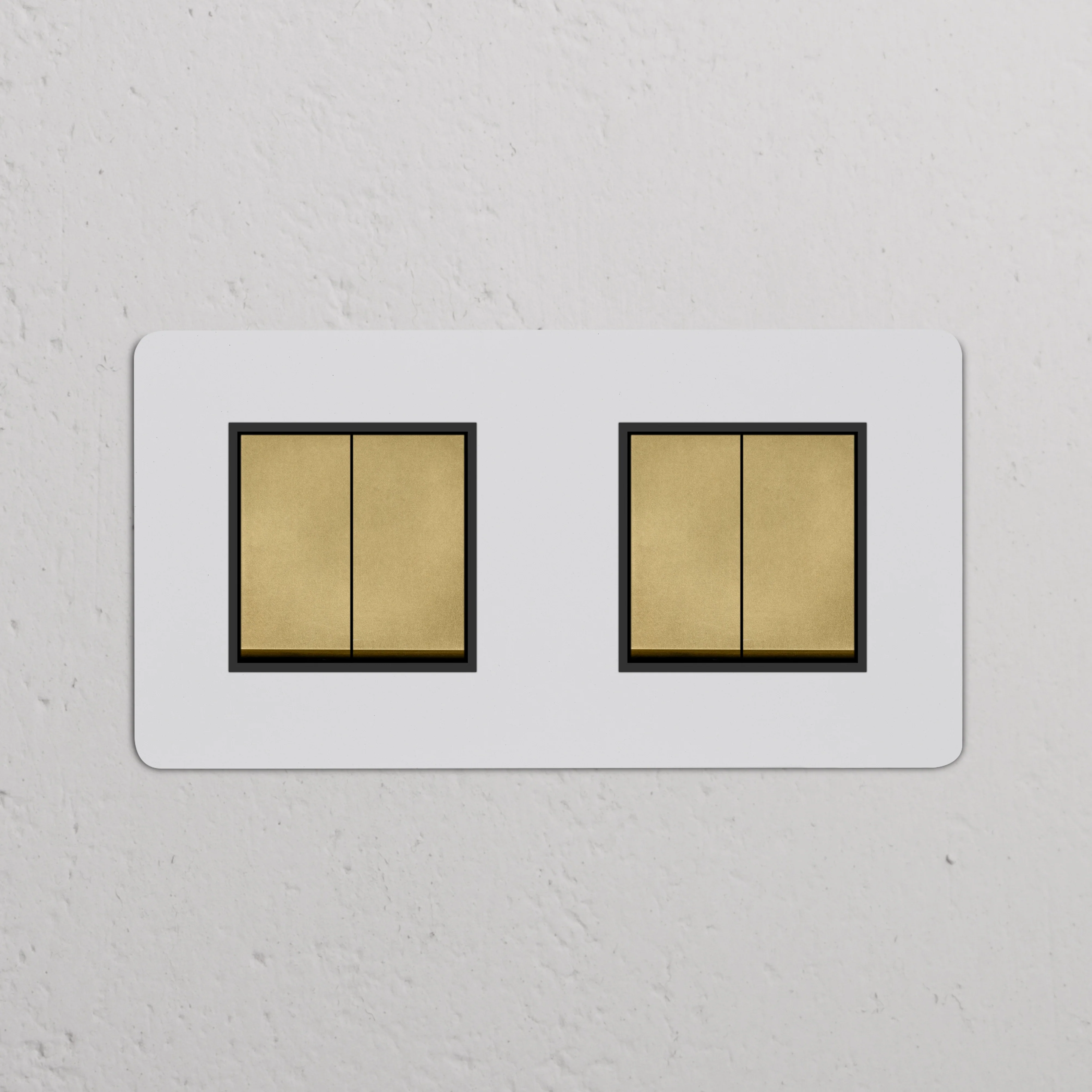 Kew Double 4x Rocker Switch - Paintable Antique Brass | Black - Image 2