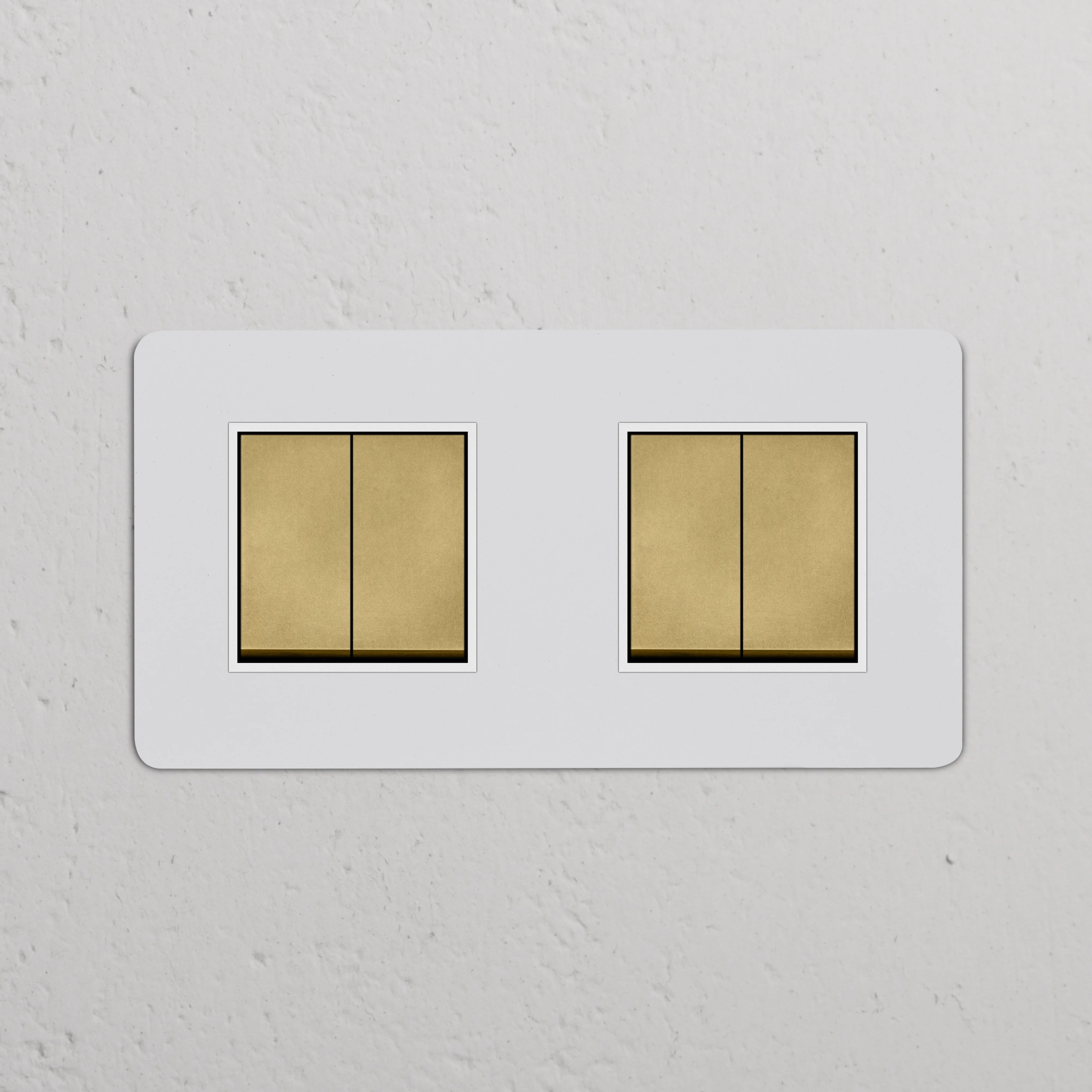 Kew Double 4x Rocker Switch - Paintable Antique Brass | White - Image 2