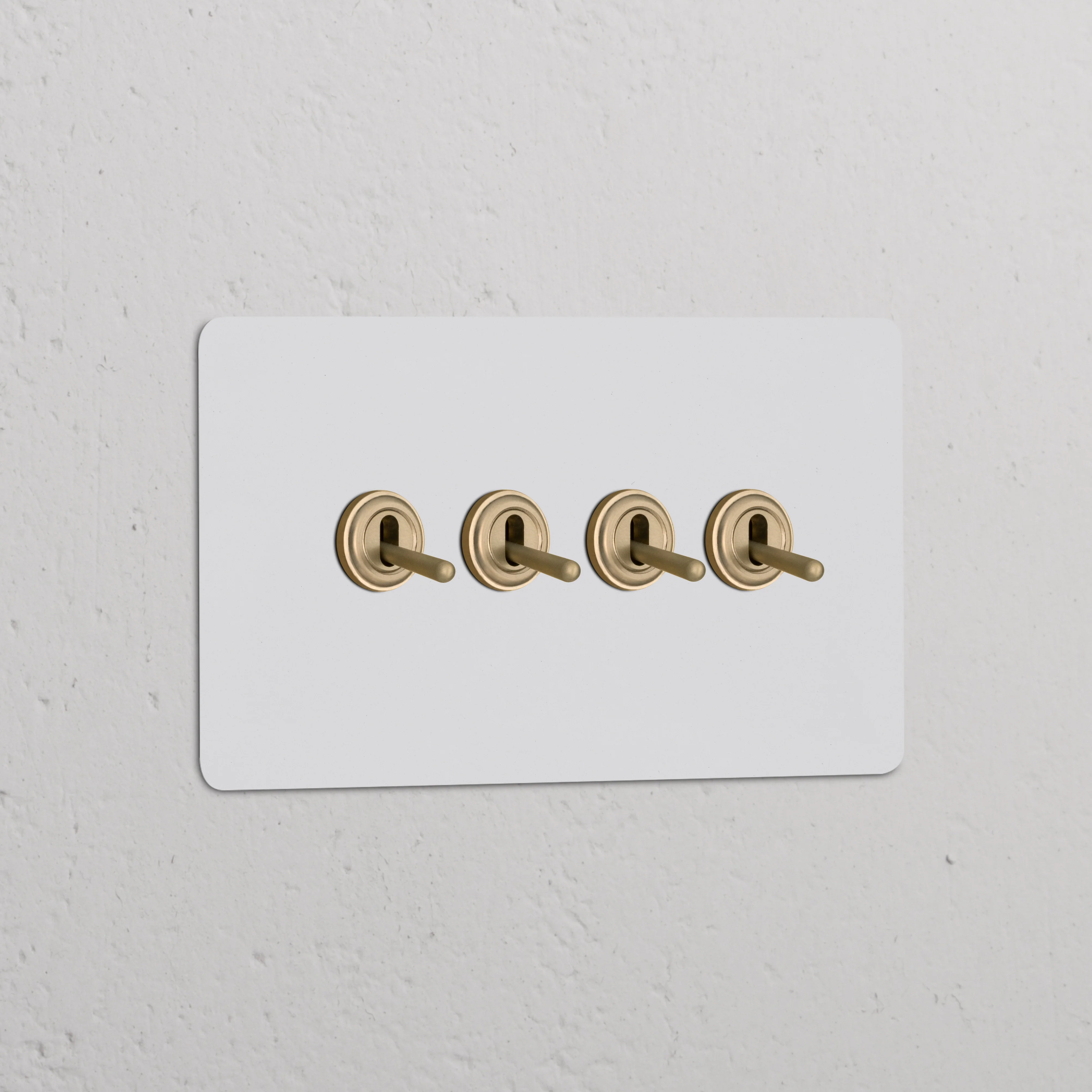 Kew Double 4x Toggle Switch - Paintable Antique Brass