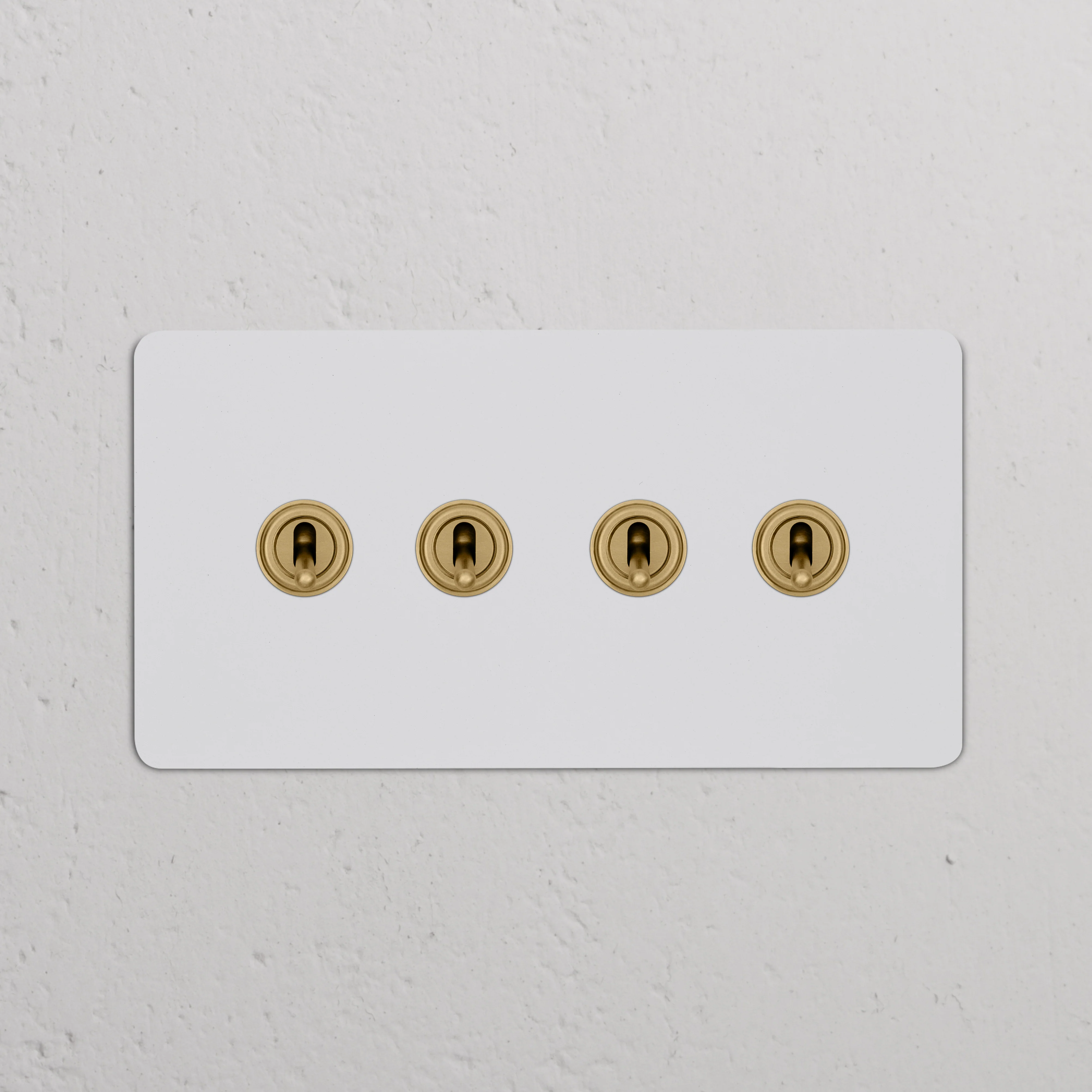 Kew Double 4x Toggle Switch - Paintable Antique Brass - Image 2