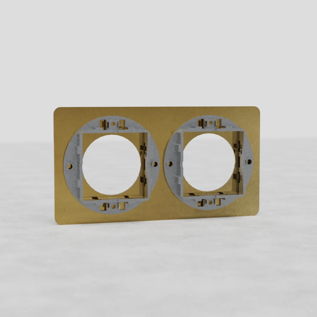 Kew Double Socket Plate - Antique Brass - Image 2