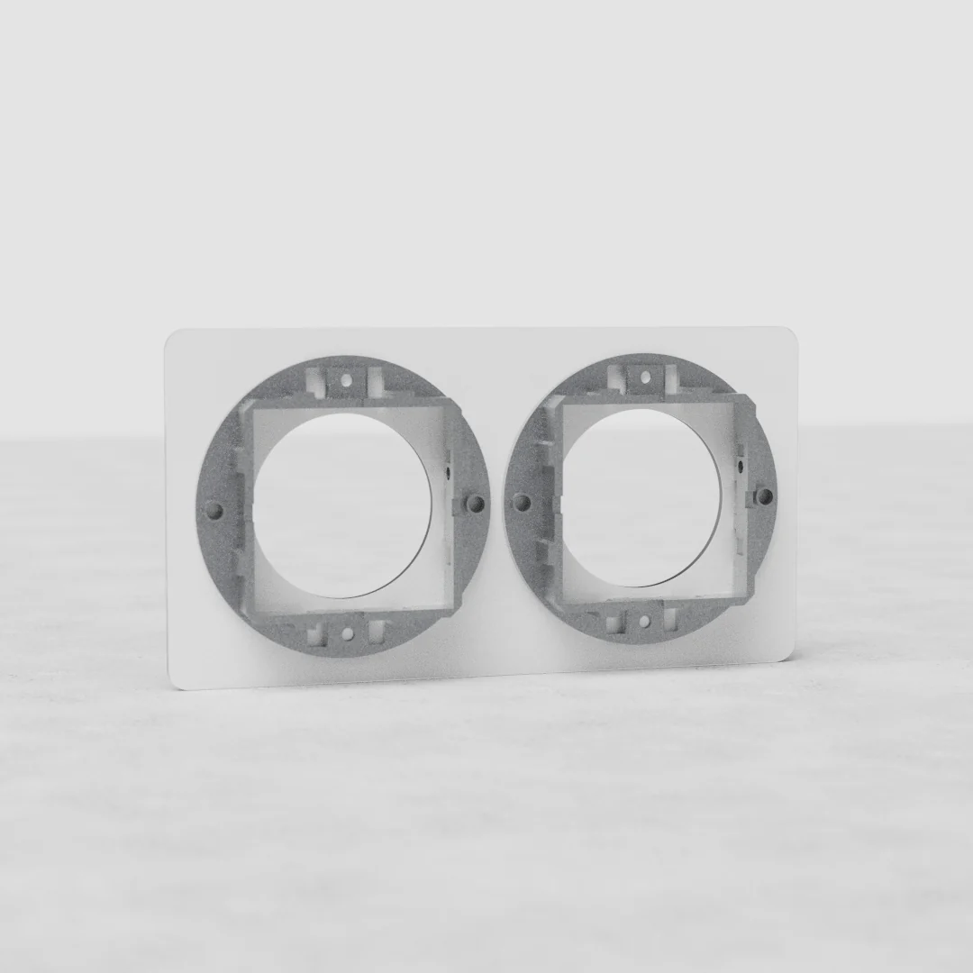 Kew Double Socket Plate - Clear | White - Image 2